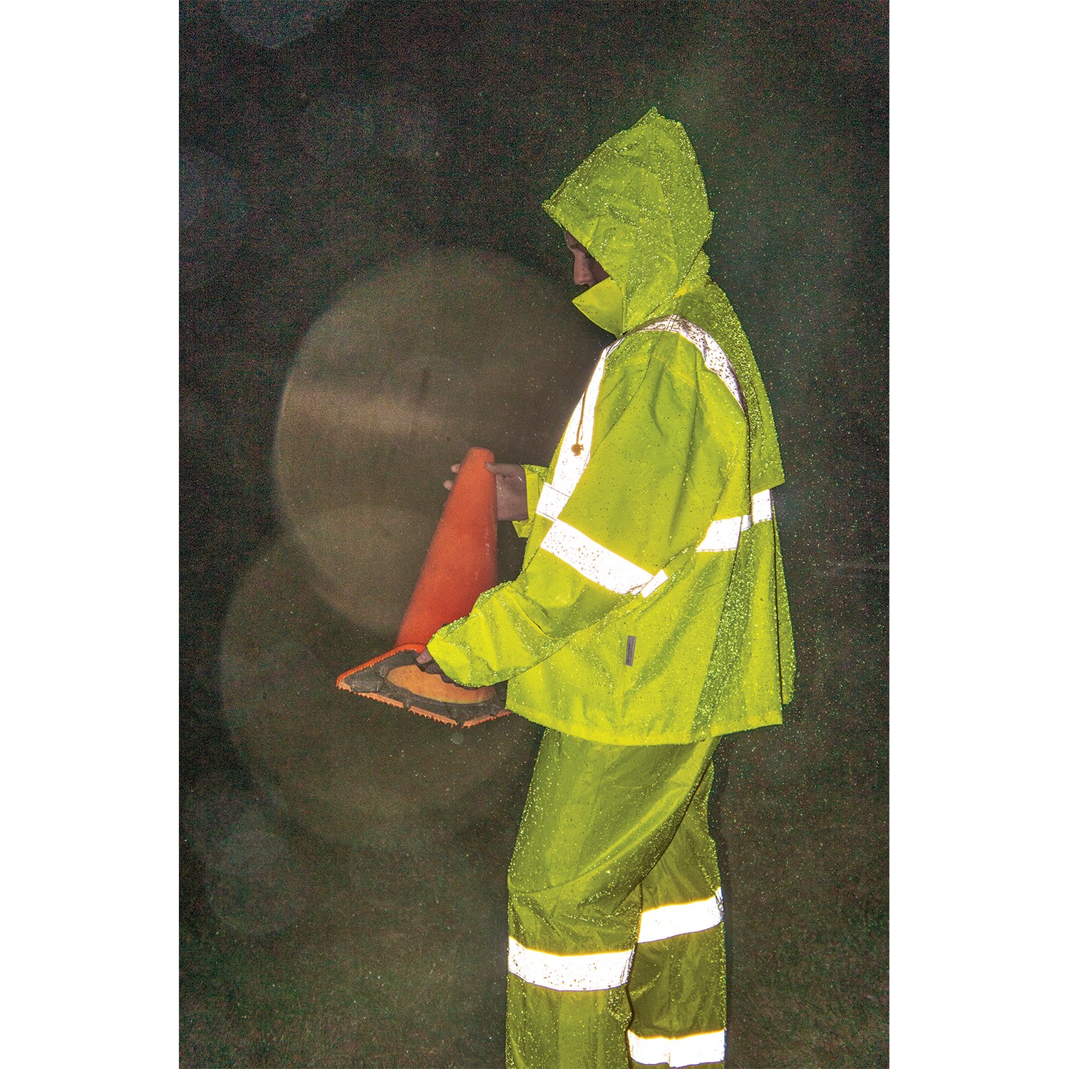 Global Glove GLO-8000 - FrogWear HV - 3-Piece High-Visibility Yellow/Green Rain Suit