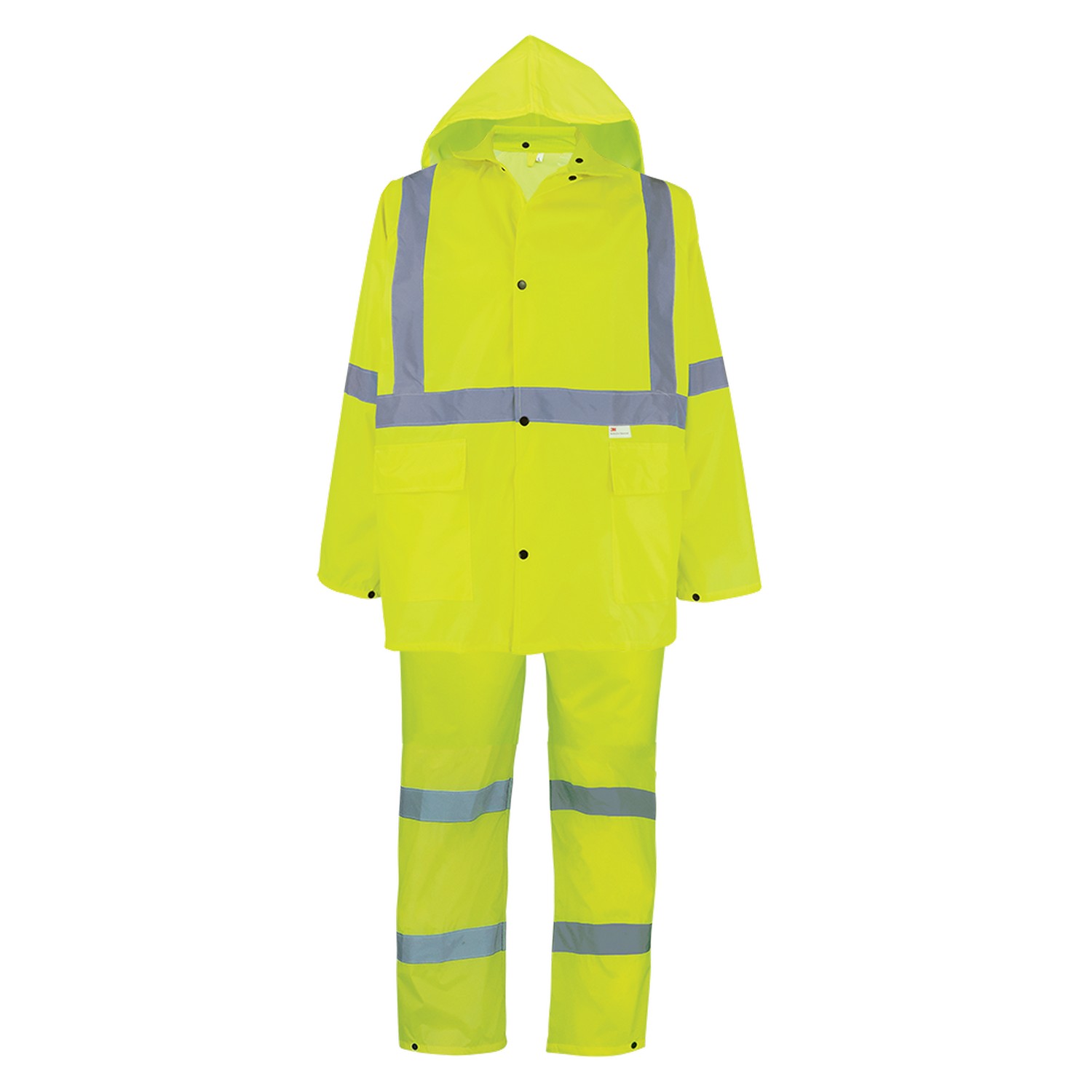 Global Glove GLO-8000 - FrogWear HV - 3-Piece High-Visibility Yellow/Green Rain Suit