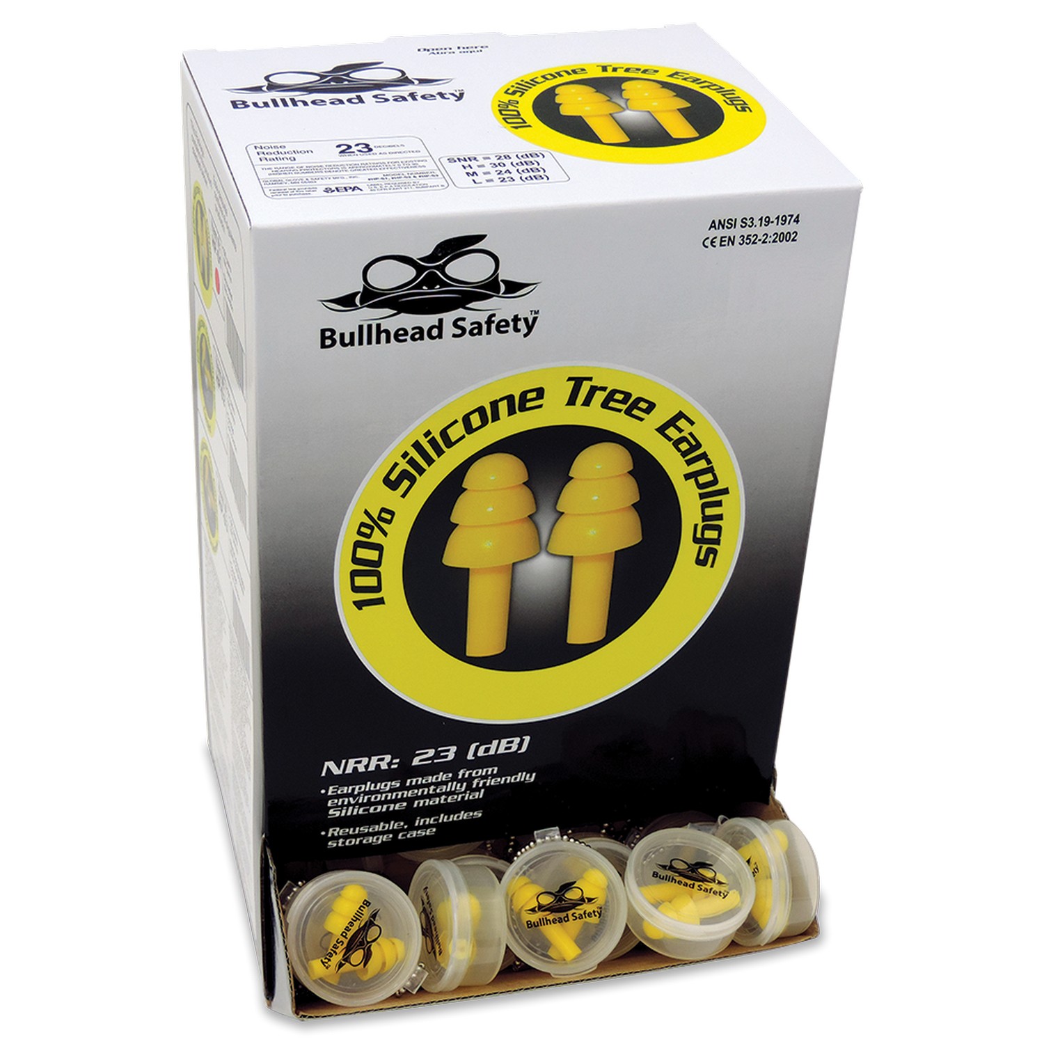 Global Glove HP-S1 - Bullhead Safety Hearing Protection - Uncorded Reusable Silicone Earplugs