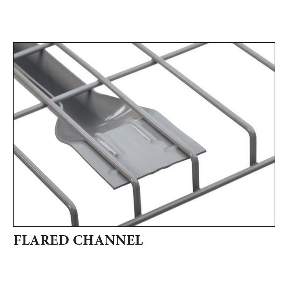 Worldwide Material Handling ND3046F3FC254046S00P 30" D X 46" W  Flared ChannelGrey Waterfall Wire Mesh Deck 2500 Lb Capacity