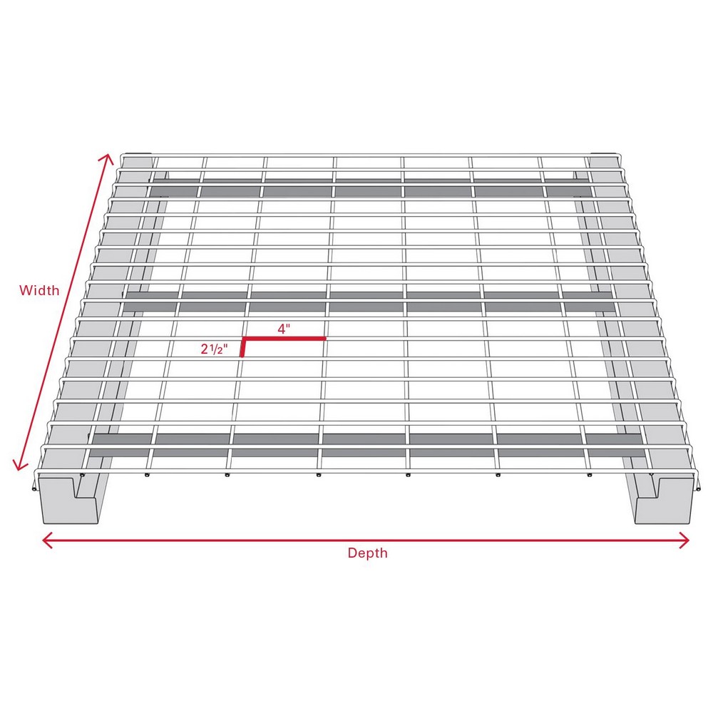 Worldwide Material Handling ND3046F3FC254046S00P 30" D X 46" W  Flared ChannelGrey Waterfall Wire Mesh Deck 2500 Lb Capacity