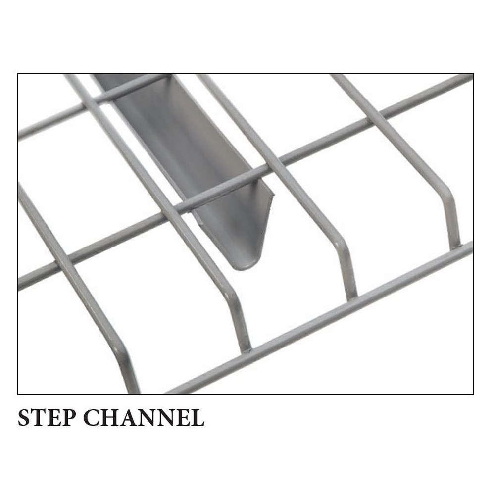 WWMH ND4252S3SA254046S00P 42" D X 52" W Step Channel Grey Waterfall Wire Mesh Deck 2500 Lb Capacity
