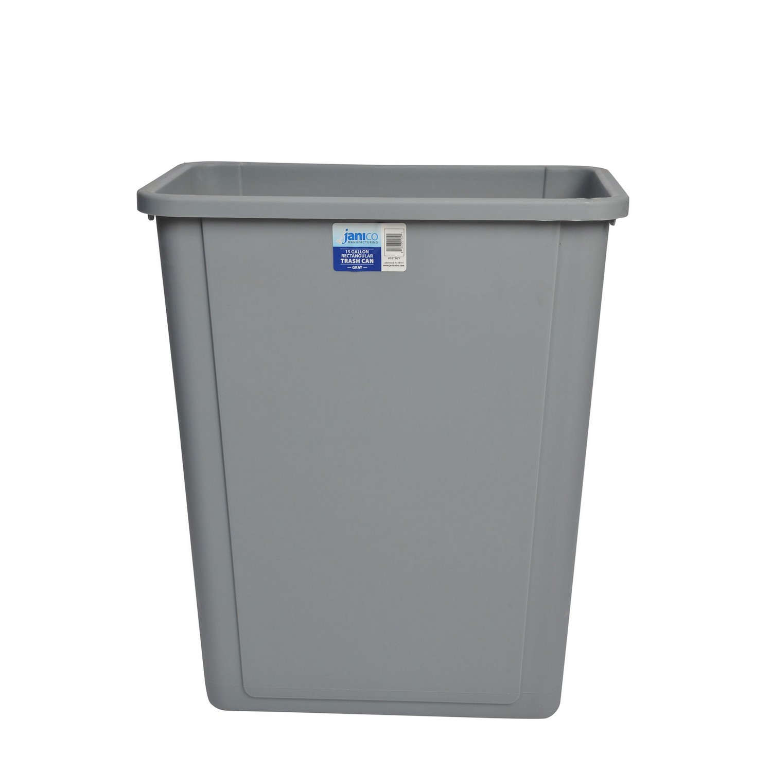 Janico 1015GY 15 Gal. Rectangular Garbage Can Grey