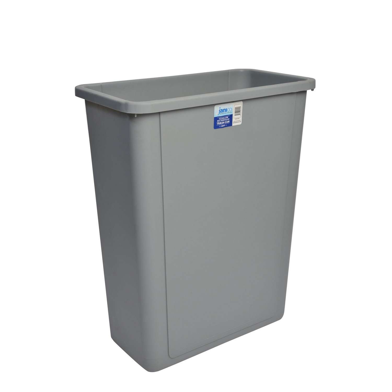 Janico 1015GY 15 Gal. Rectangular Garbage Can Grey