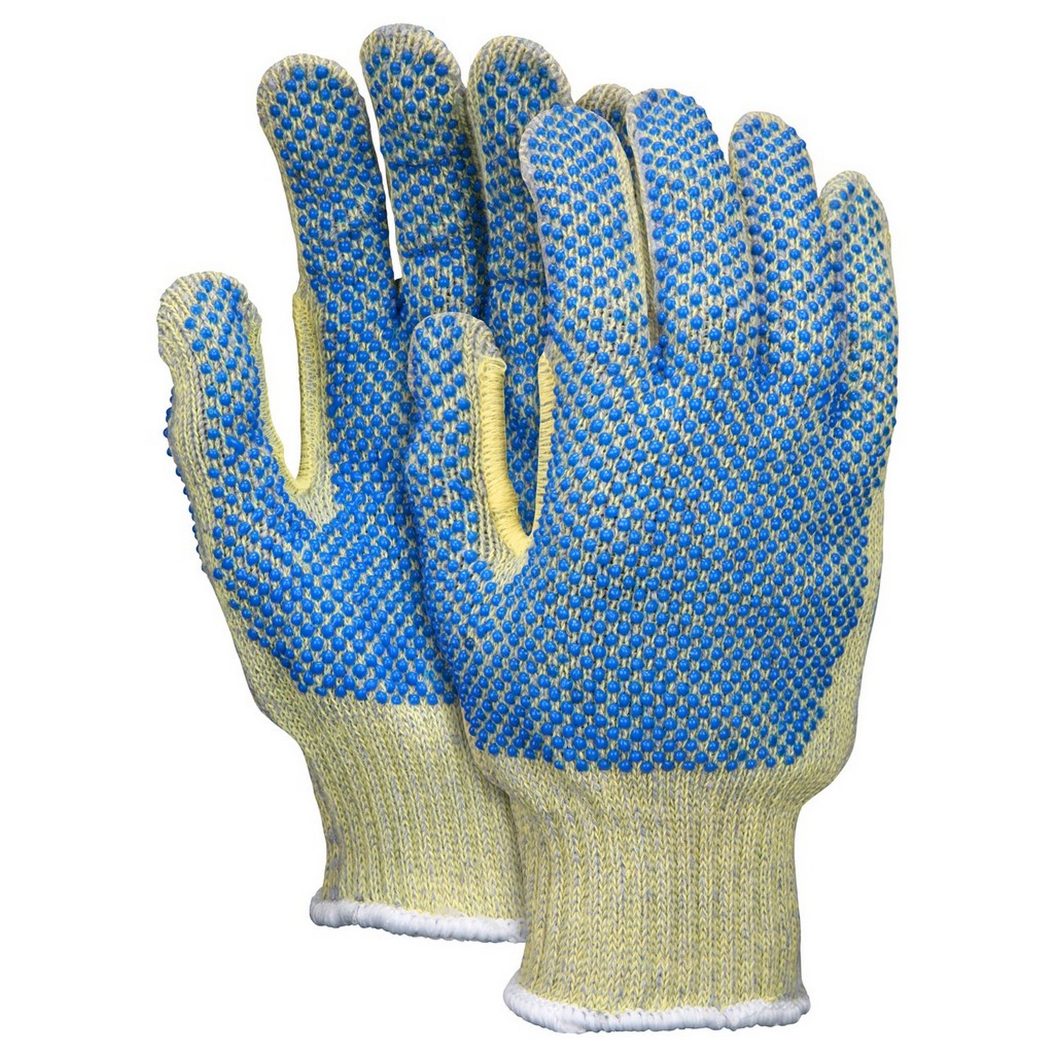 MCR Safety 93859M Memphis Hero, 7 Gauge Regular Weight Kevlar/Stainless Steel/Nylon, blue PVC double dotted
