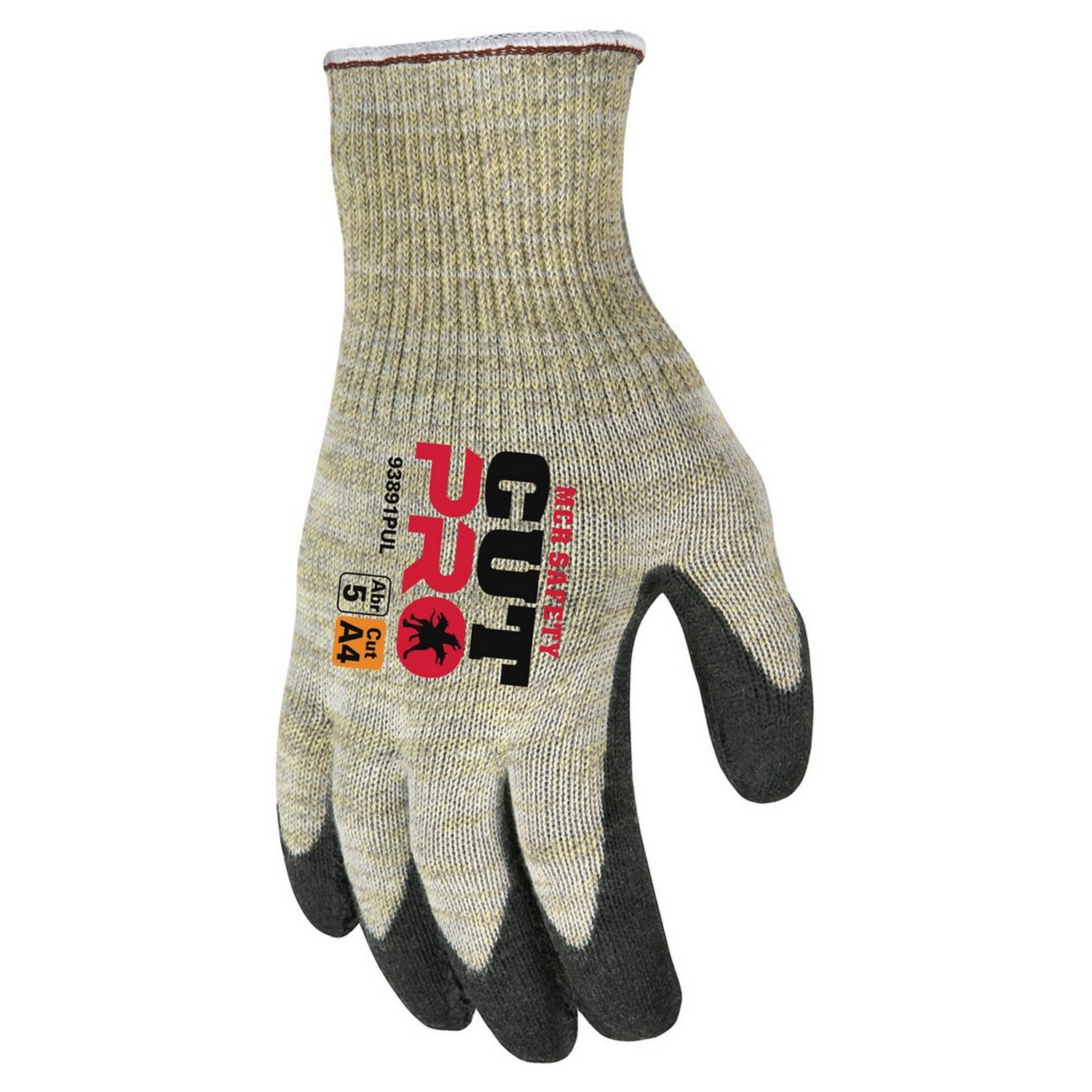 MCR Safety 93891PUS 10 Gauge Kevlar/Fiberglass/Stainless Steel Shell, Black PU Coated Palm