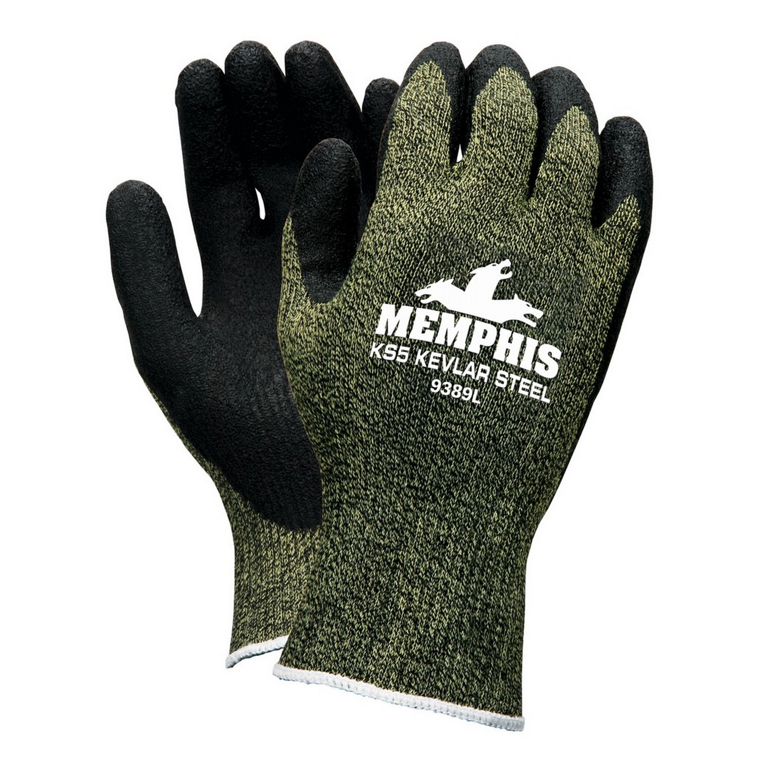 MCR Safety 9389S KS-5, 13 Gauge DuPont Kevlar/Steel/Nylon Fibers, Black Latex Dip Palm and Fingers