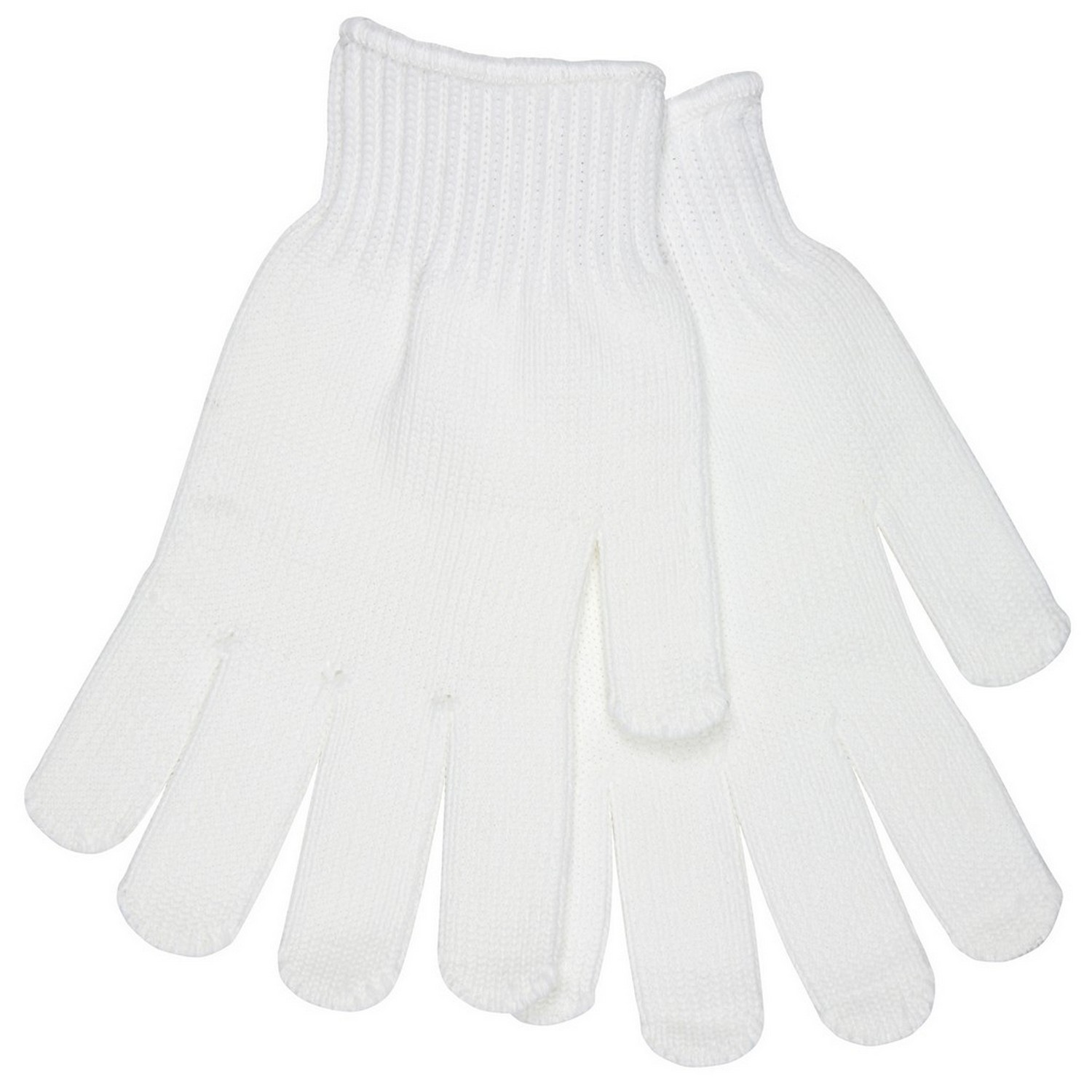 MCR Safety 9615SM 7 Gauge Heavy Weight String Knit, White 100% Textured Polyester, Hemmed