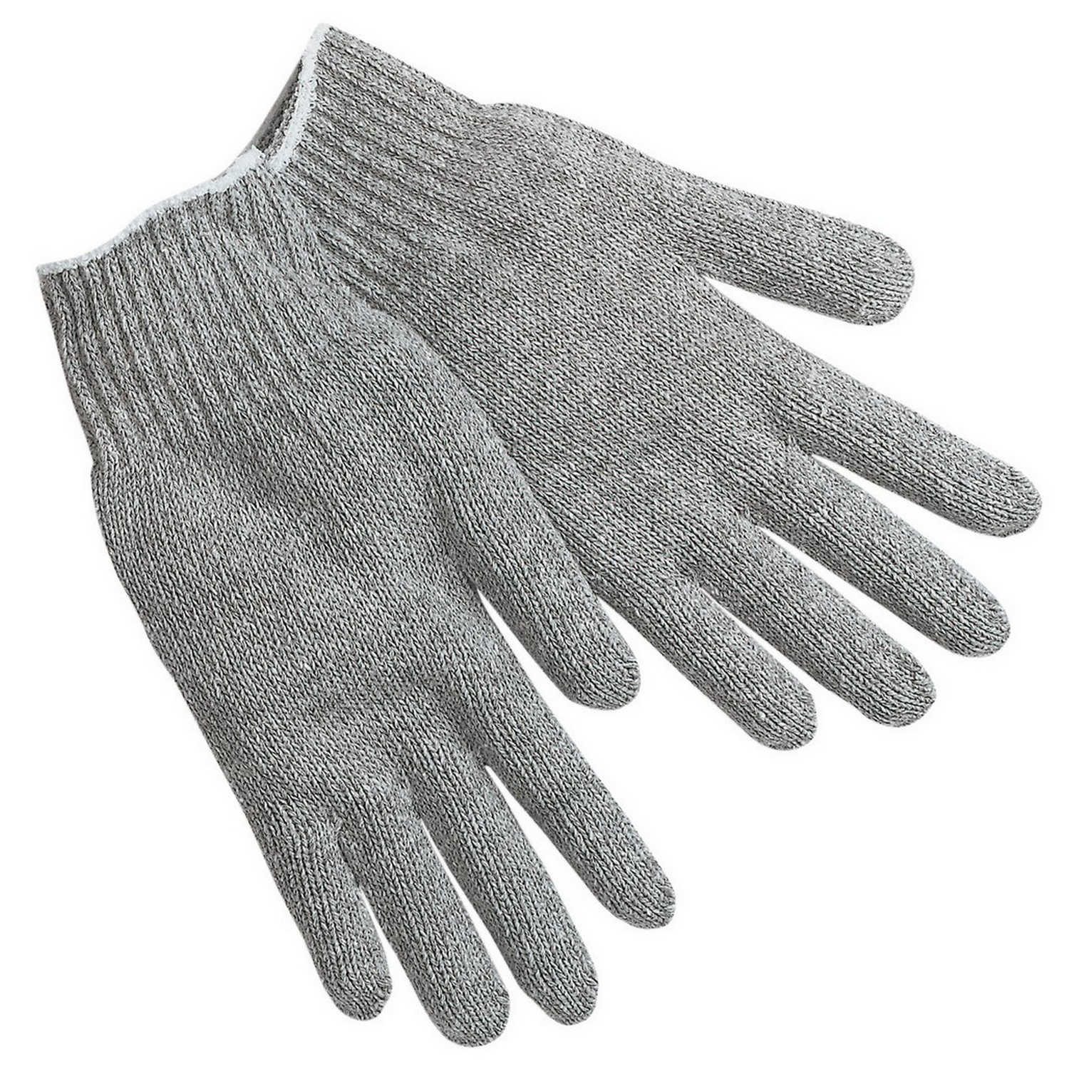 MCR Safety 9637XSM 7 Gauge Regular Weight String Knit, Gray Cotton/Polyester