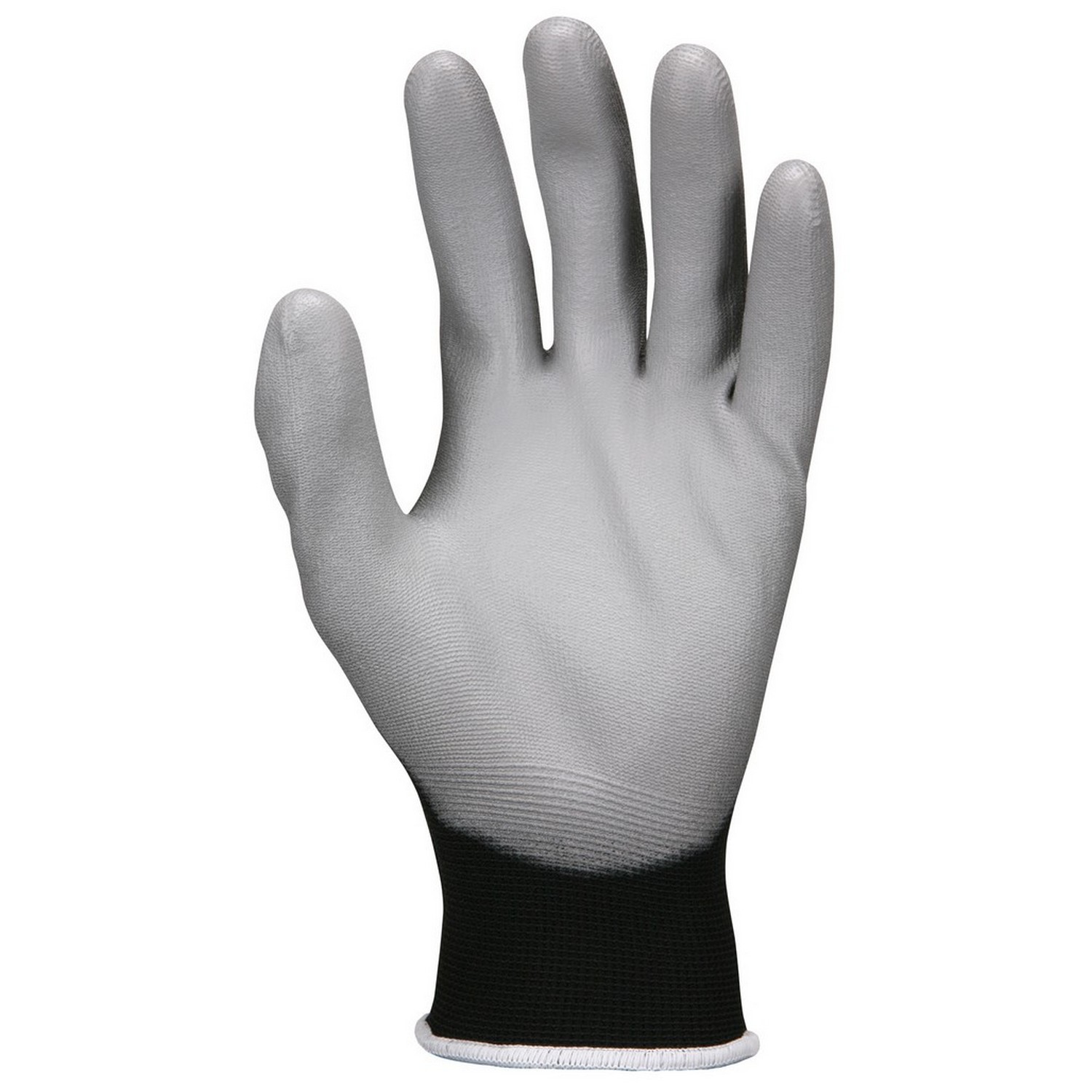 MCR Safety 96695XS Latex Free, 15- Gauge Black Nylon Shell, Gray PU Palm and Fingers