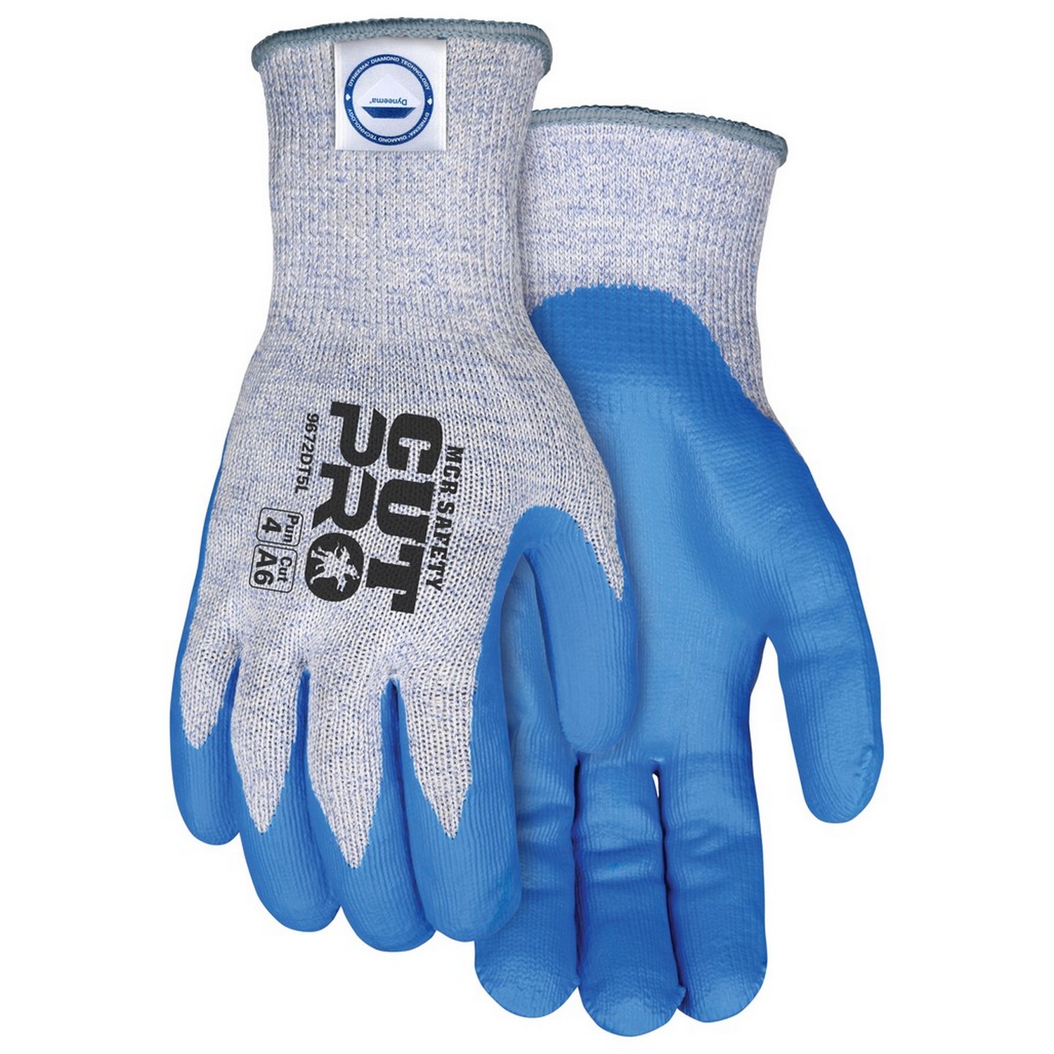 MCR Safety 9672DT5XS Memphis Dyneema, 10 Gauge Dyneema DT / Steel, Blue Nitrile Foam coated palm