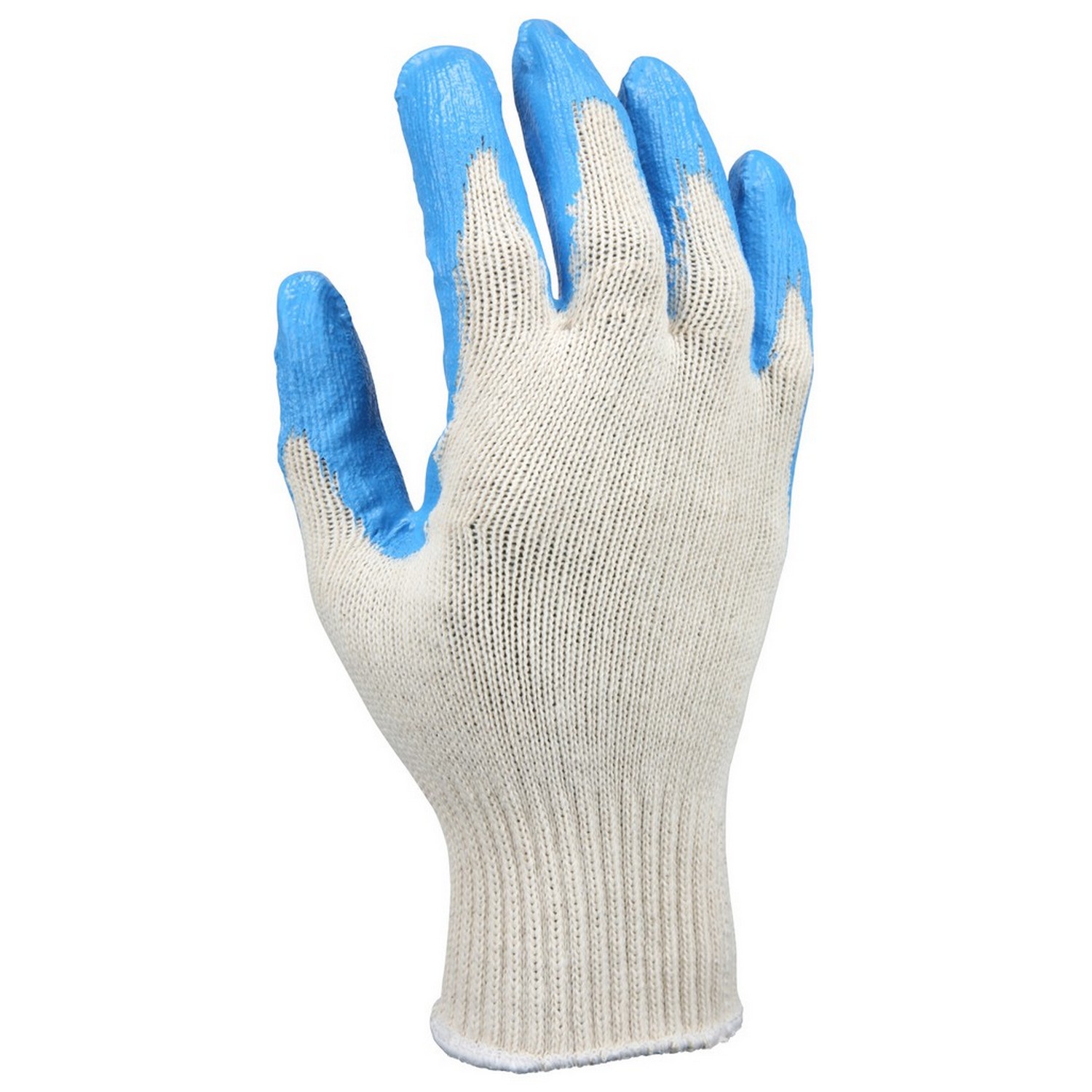 MCR Safety 9682L 10 Gauge Cotton/Polyester Shell, Blue Latex Coated Palm & Fingertips
