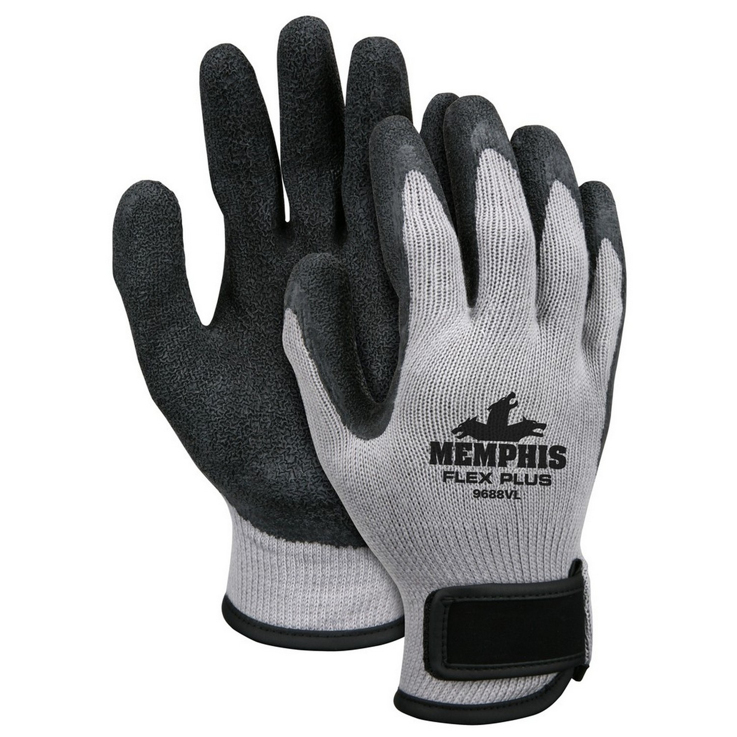 MCR Safety 9688VS Memphis FlexPlus 10 Gauge Cotton/polyester, Latex Palm, Adjustable Wrist