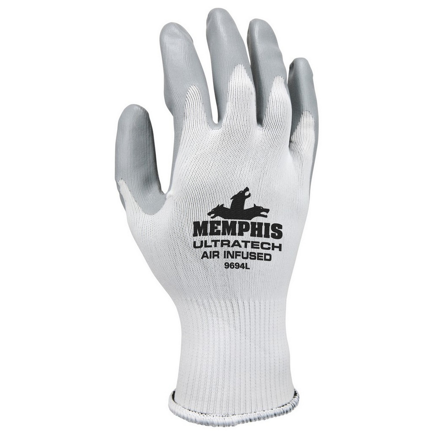 MCR Safety 9694XS Memphis UltraTech, 15 Gauge Nylon, Gray Air Infused Nitrile Palm Coated