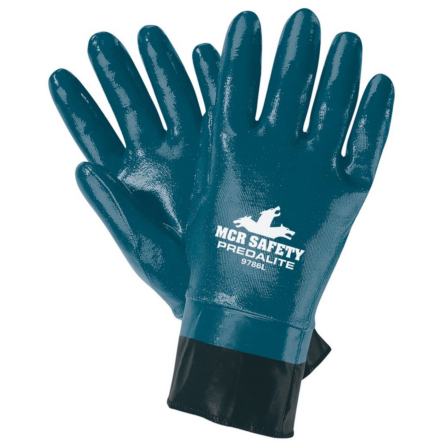 MCR Safety 9786S Predalite, Light Fully Coated Nitrile, Interlock Liner, PVC Coated Safety Cuff