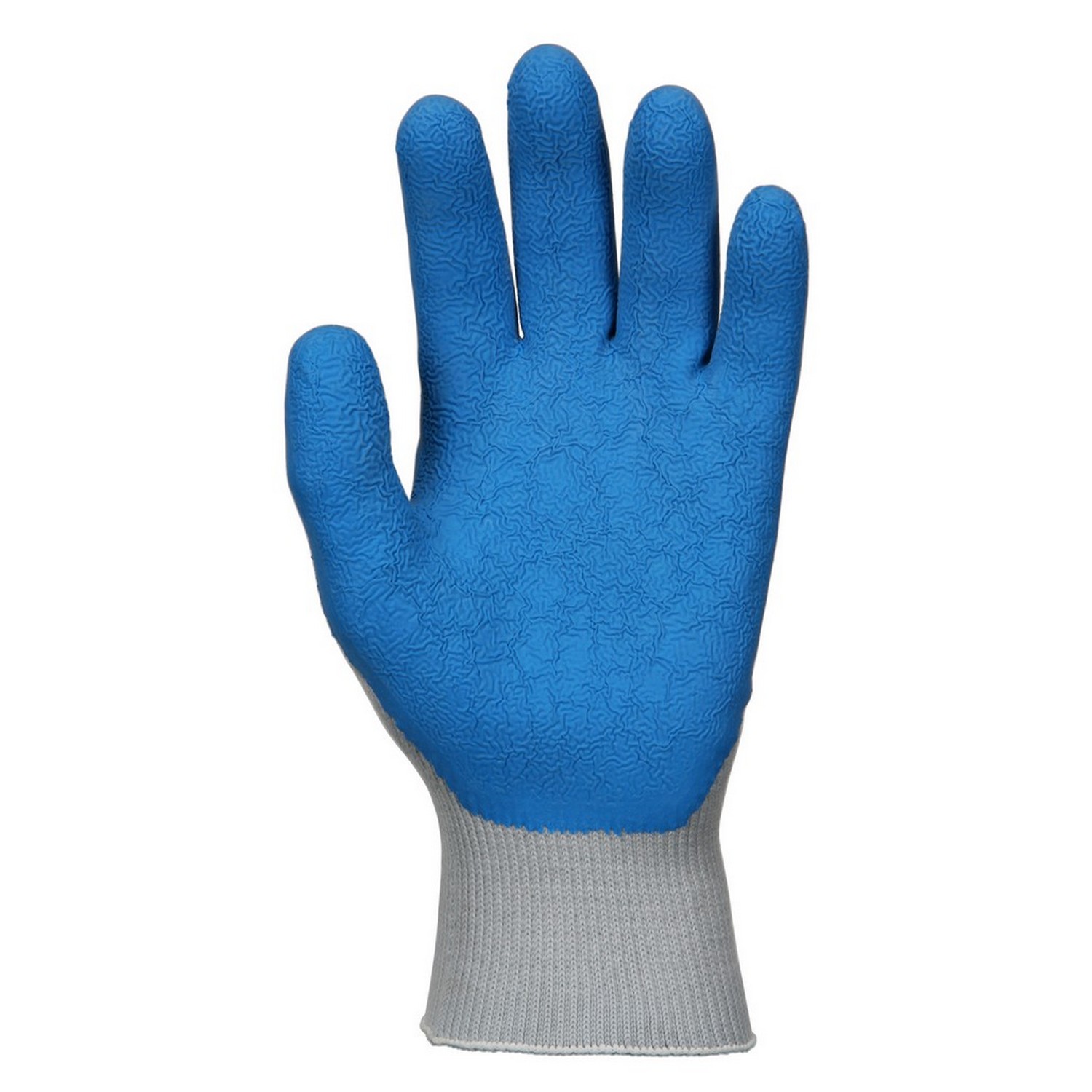 MCR Safety FT300S FlexTuff 10 Gauge Gray Cotton/Polyester, Blue Latex Palm and Fingertips