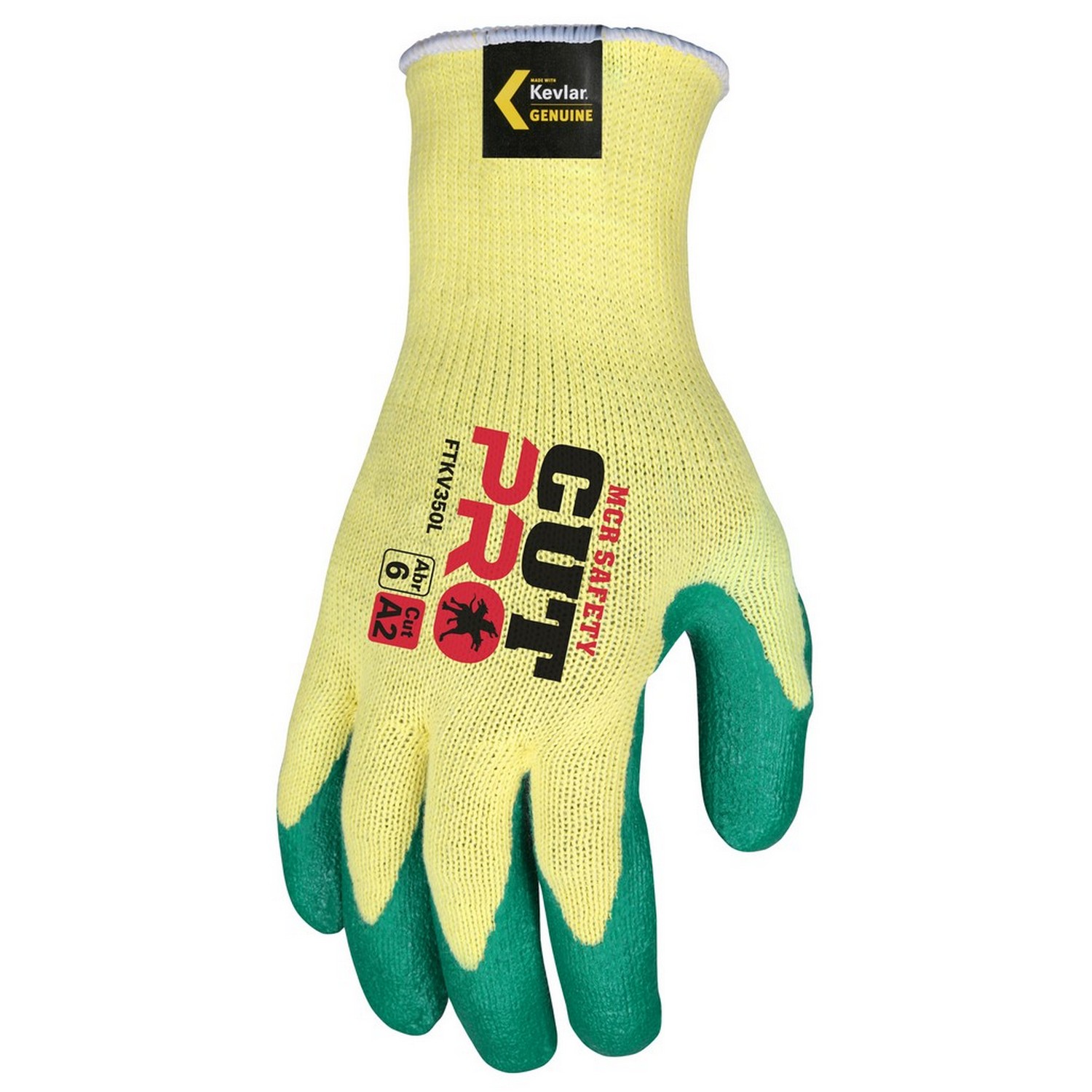 MCR Safety FTKV350S FlexTuff KV Nitrile, Made with 10 Gauge DuPont Kevlar fibers, Nitrile palm/fingertips