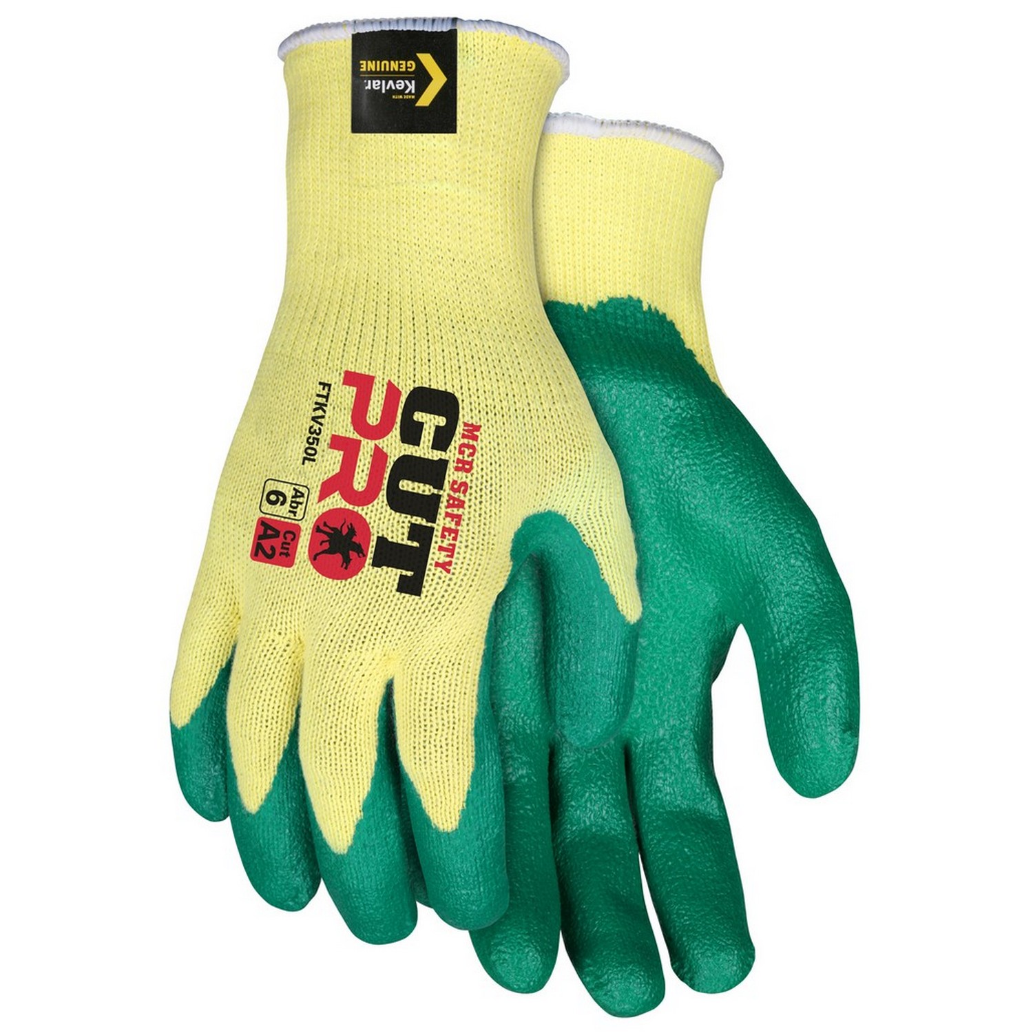 MCR Safety FTKV350S FlexTuff KV Nitrile, Made with 10 Gauge DuPont Kevlar fibers, Nitrile palm/fingertips