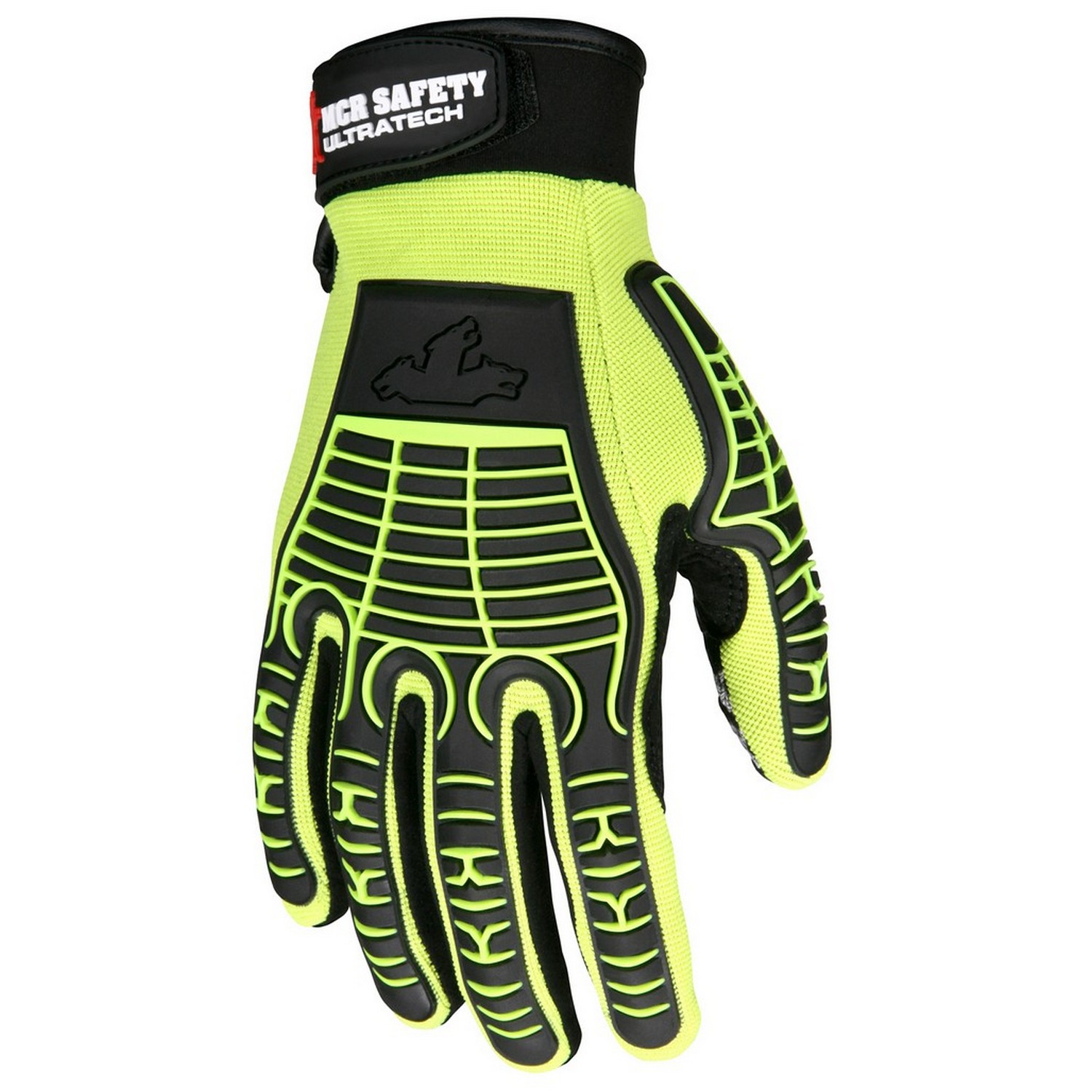 MCR Safety MC500S UltraTech Multi-Task, 10 Gauge HPPE/Synthetic, Brushed Nylon, Silicone Palm Blocks, TPR Cage Back