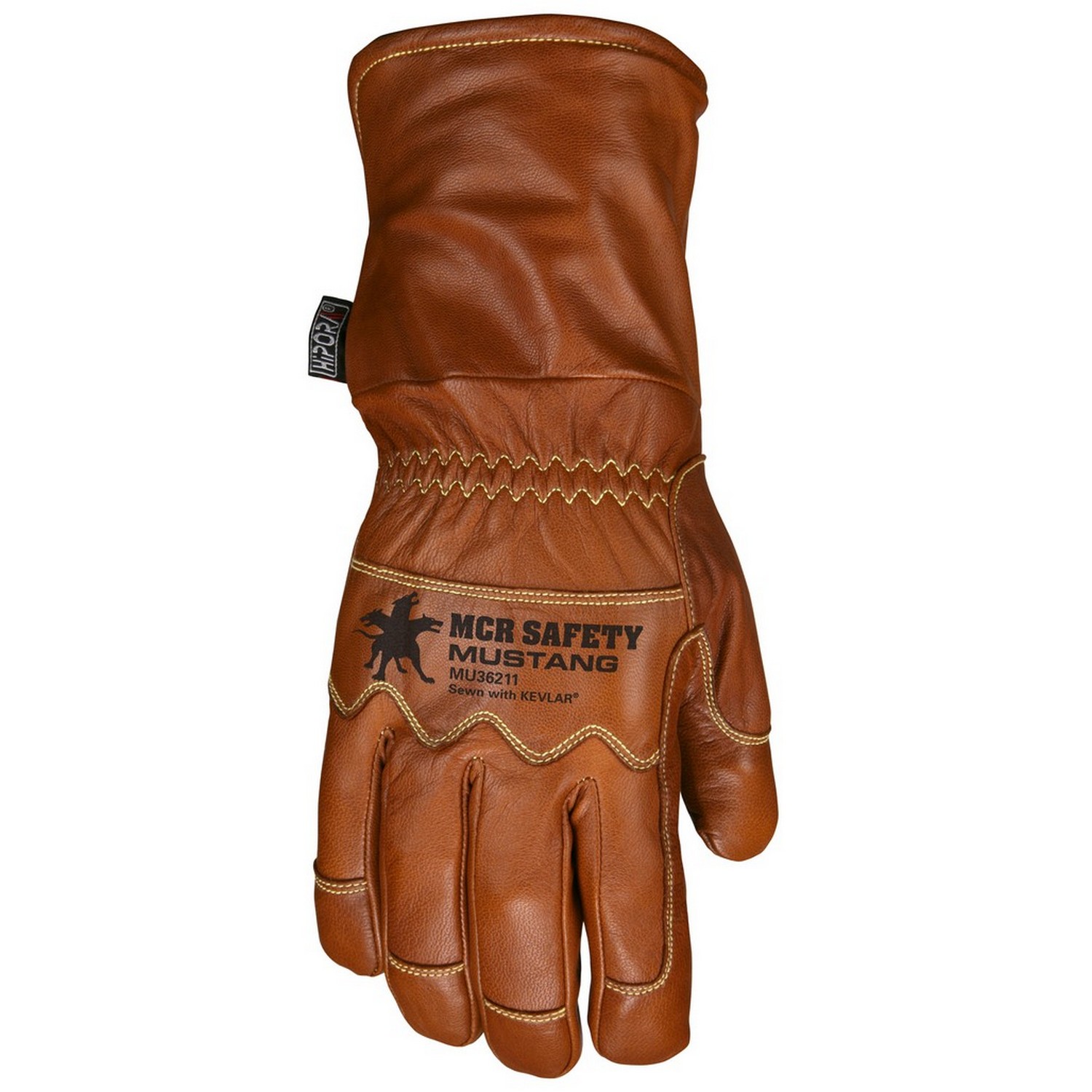 MCR Safety MU36211M Mustang Utility, Driver, Grain Goat Double Palm, fleece lined and waterproof bladder, Kevlar Sewn, Wing Thumb