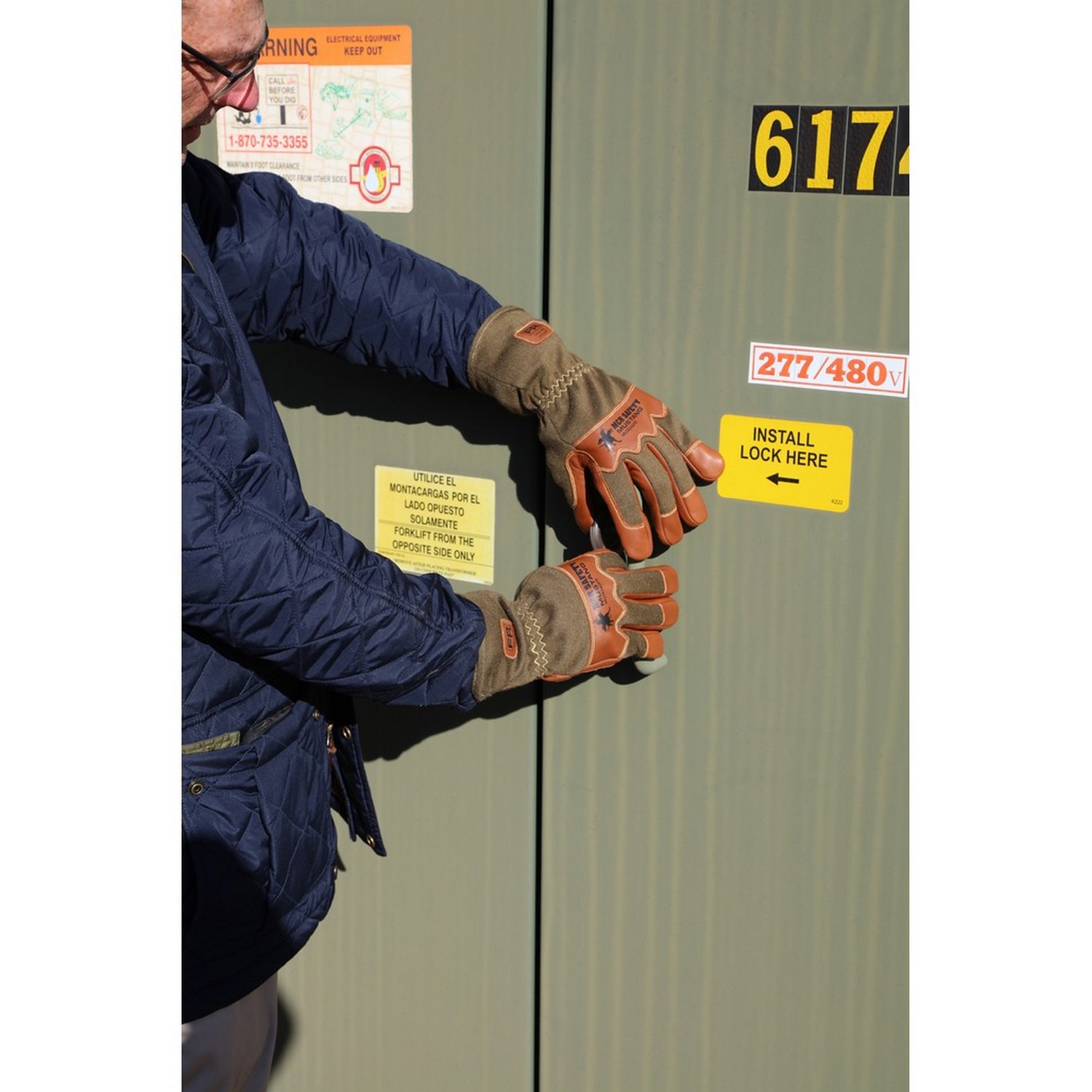 MCR Safety MU3624GM "Mustang Utility" Driver, Grain Goat Double Palm unlined, Kevlar Sewn, Wing Thumb, Gauntlet cuff