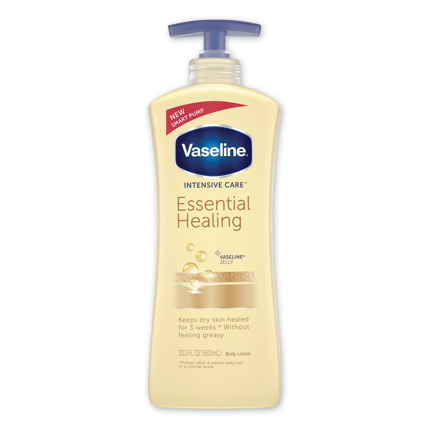 Vaseline UNI07900EA Intensive Care Essential Healing Lotion, 20.3 oz, Pump Bottle