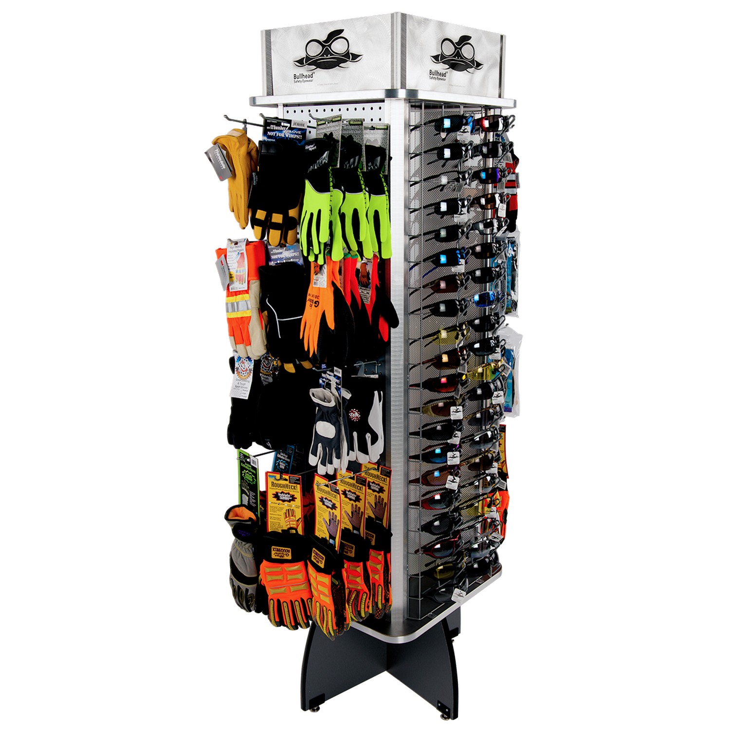 Bullhead Safety BHDFHYB - Four-Sided Glove And Glass Display Safety Glasses