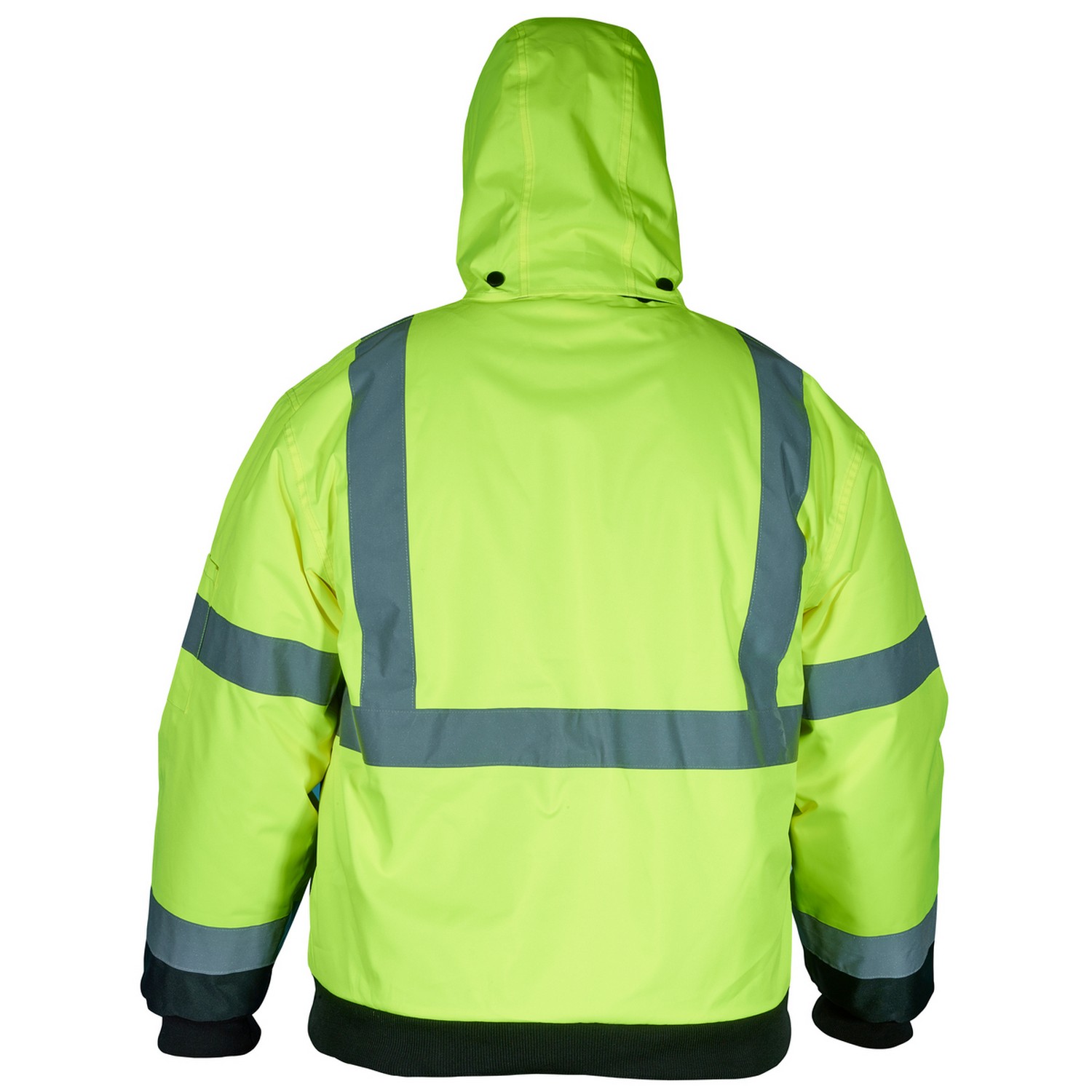 MCR Safety VBBCL3L Luminator Two Tone Value Bomber Jacket, Class 3, Insulated Rain Jacket, Fluorescent Lime/Black, Silver Reflective Stripes