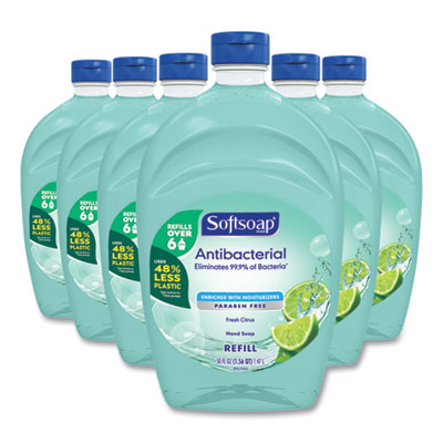 Softsoap CPC45991 Antibacterial Liquid Hand Soap Refills, Fresh, 50 oz, Green, 6/Case