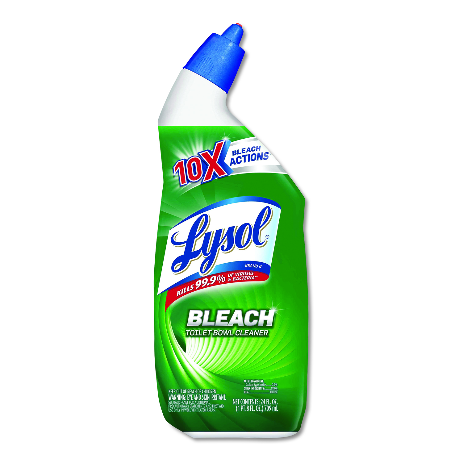 LYSOL Brand RAC96085 Disinfectant Toilet Bowl Cleaner with Bleach, 24 oz, 8/Case