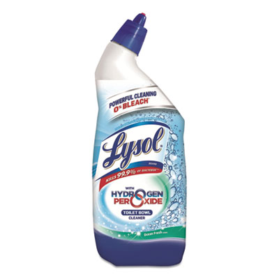 LYSOL Brand RAC98011 Toilet Bowl Cleaner with Hydrogen Peroxide, Cool Spring Breeze, 24 oz, 9/Case