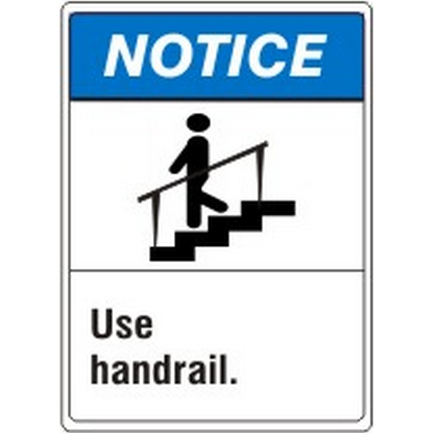 Safehouse Signs AN-4421 Use Handrail With  Picto - Notice Sign, 10X7, Aluminum (.040)