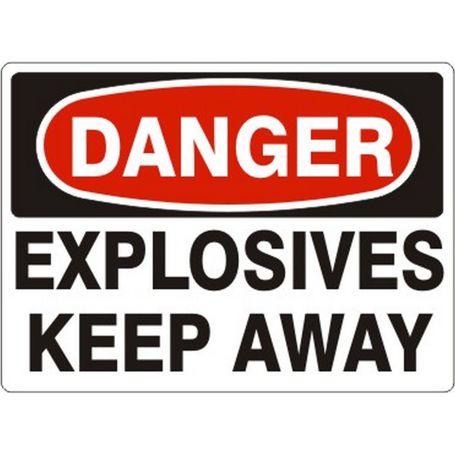 Safehouse Signs D-162531 Explosives Keep Away - Danger Sign, 10X14, Aluminum (.040)