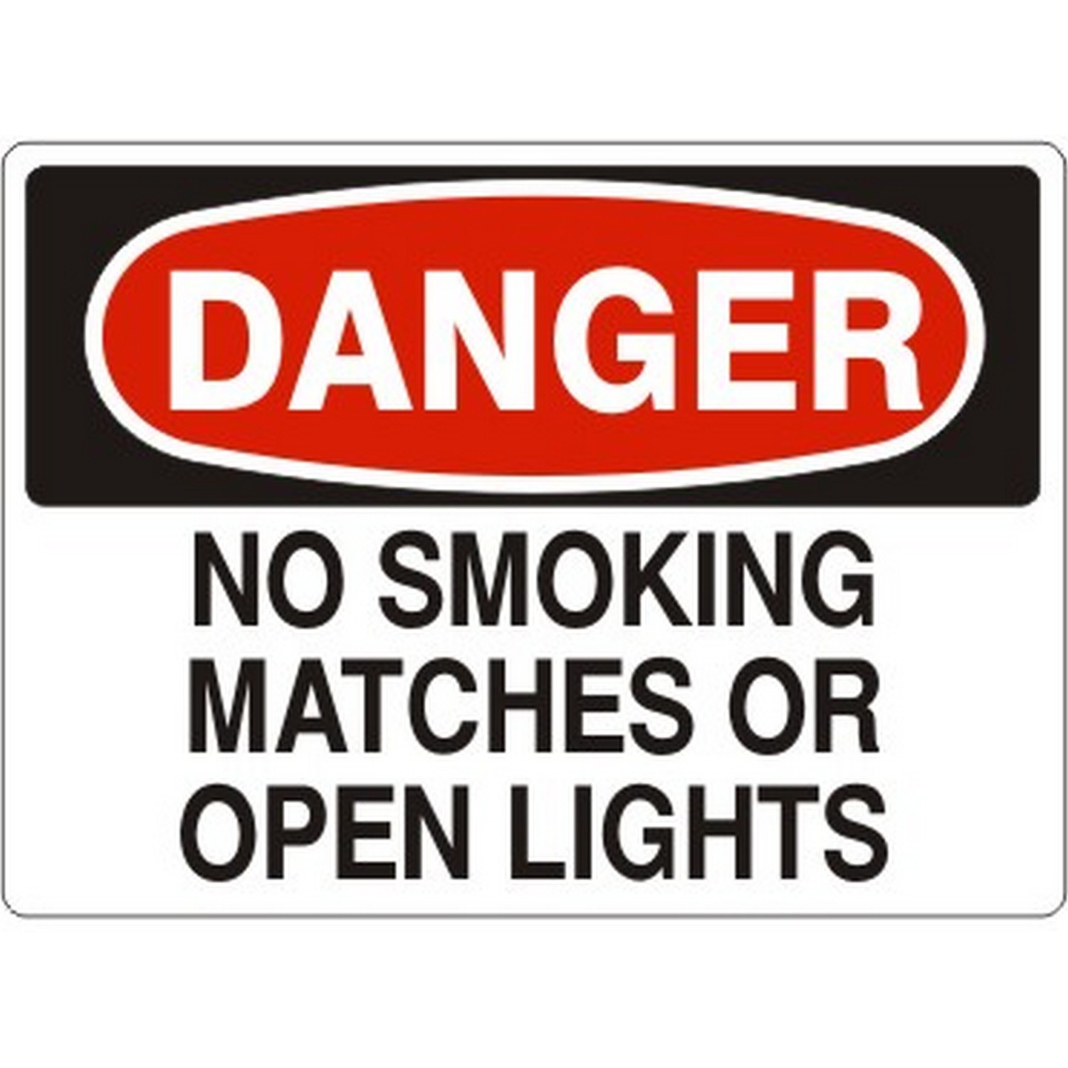 Safehouse Signs D-473914 No Smoking  Matches Or Open Lights - Danger Sign, 3X5, Adhesive Vinyl
