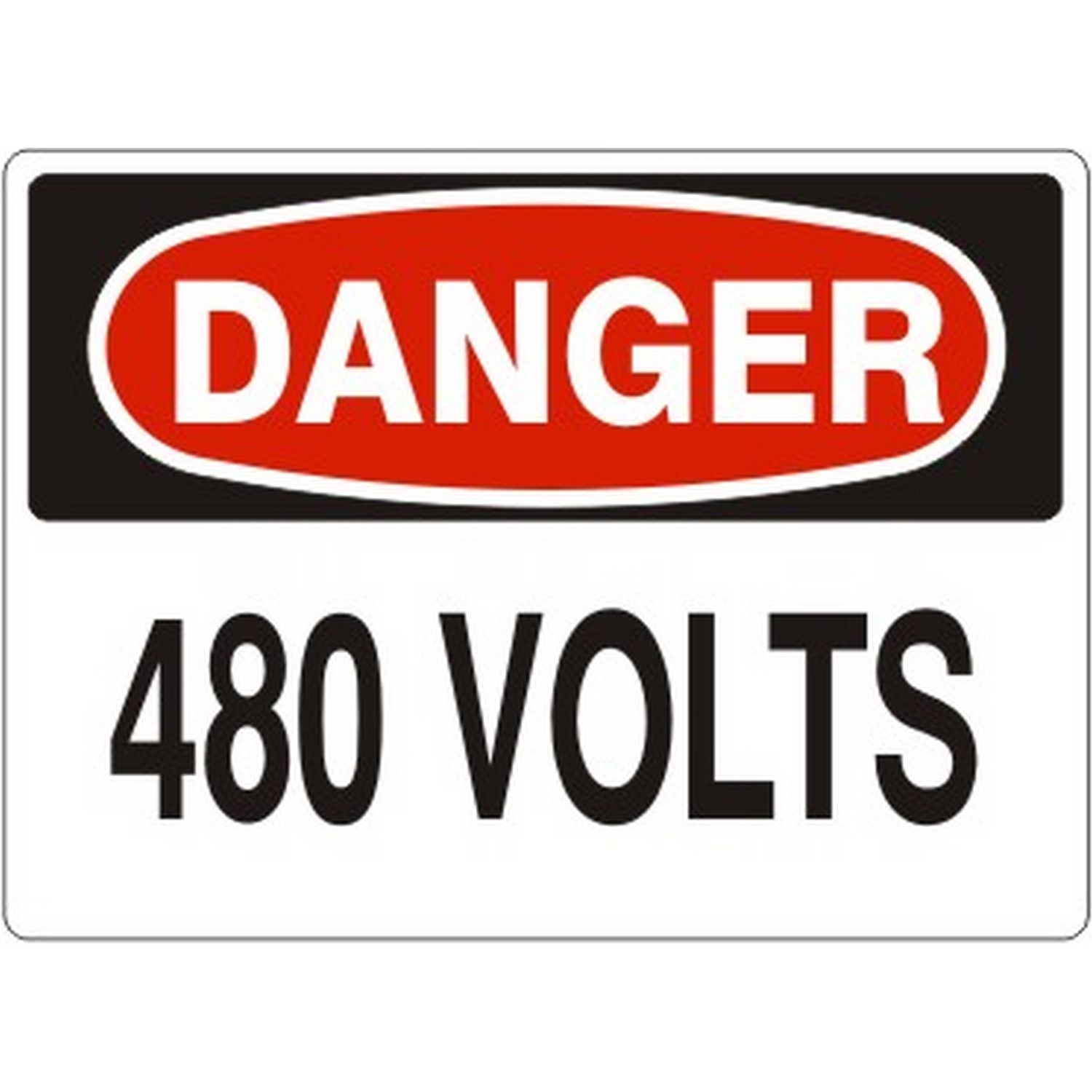 Safehouse Signs D-872514 480 Volts - Danger Sign, 3X5, Adhesive Vinyl