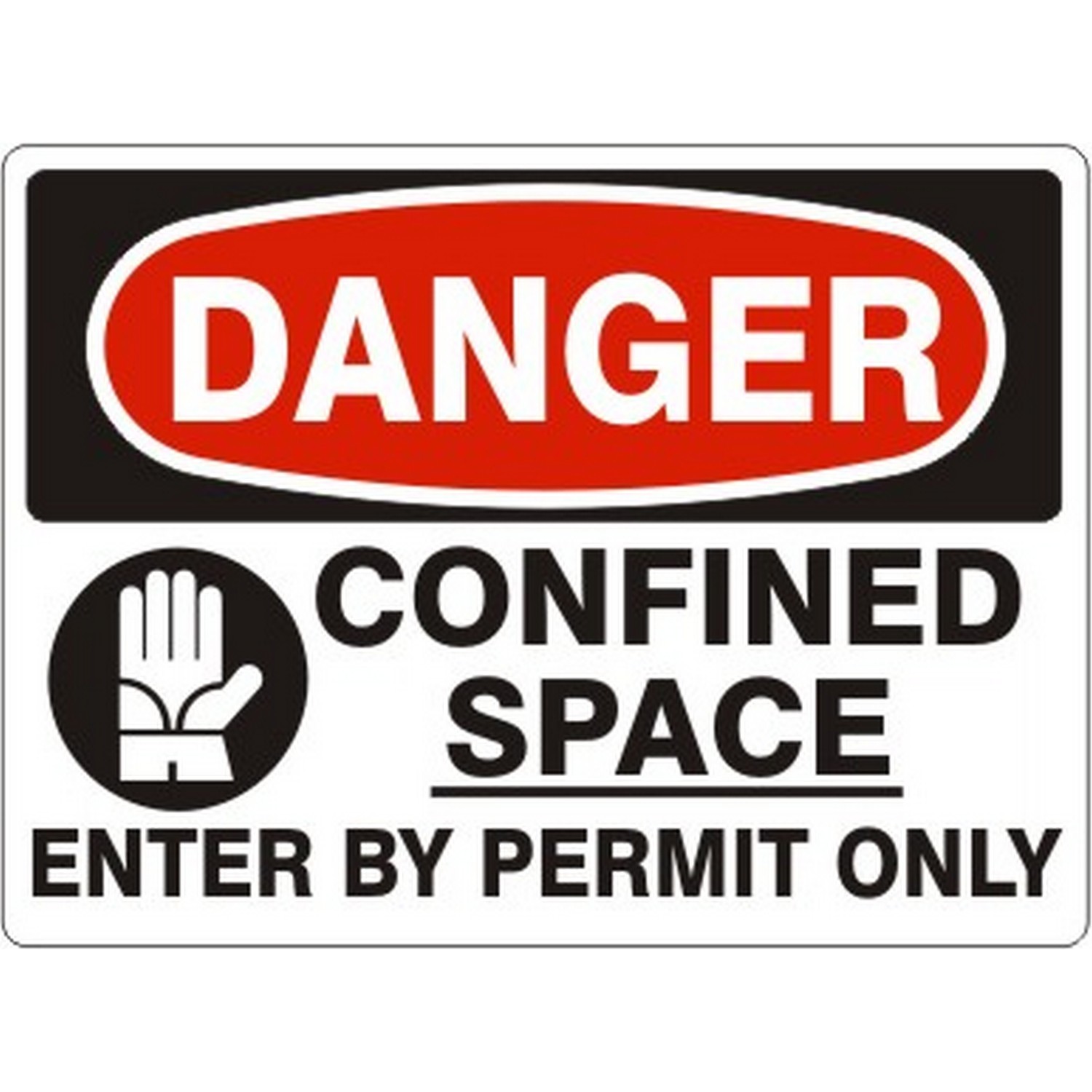 Safehouse Signs D-968931 Pictogram Confined Space  Enter By Permit Only - Danger Sign, 10X14, Aluminum (.040)
