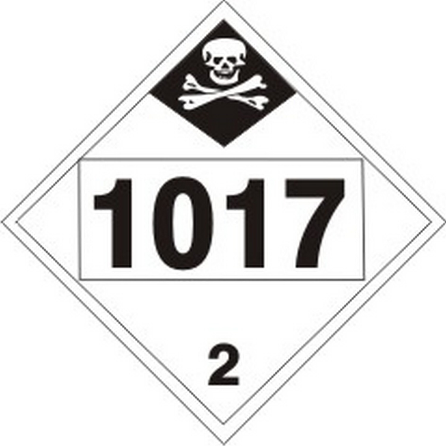 Safehouse Signs DOT-10174 1017 Chlorine Inhalation Hazard - Class 2 Dot Placard, 10.75, Adhesive Vinyl