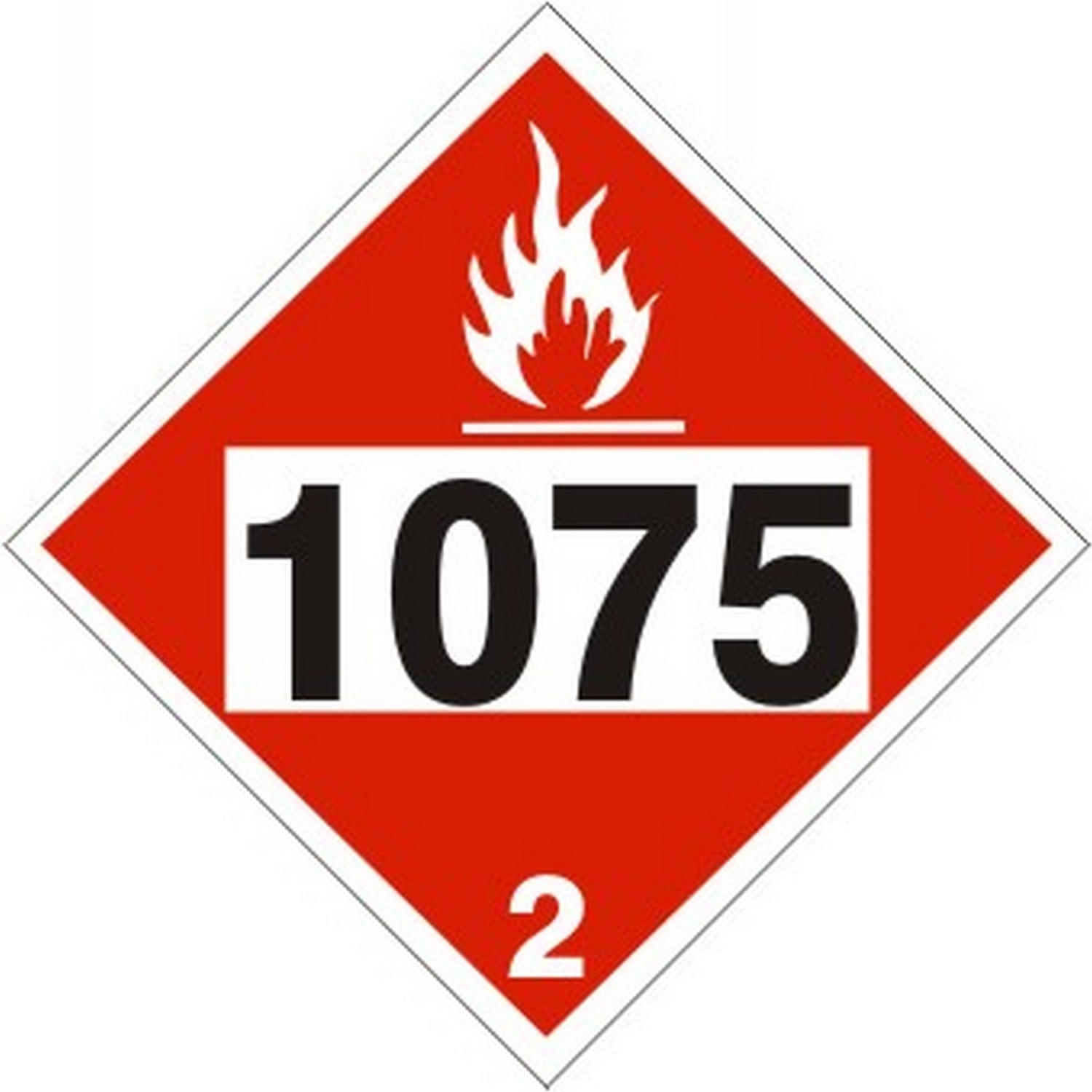 Safehouse Signs DOT-10751 1075  Butane  Lpg Liquified Petroleum Gas  Propane - Class 2 Dot Placard, 10.75, Aluminum (.040)