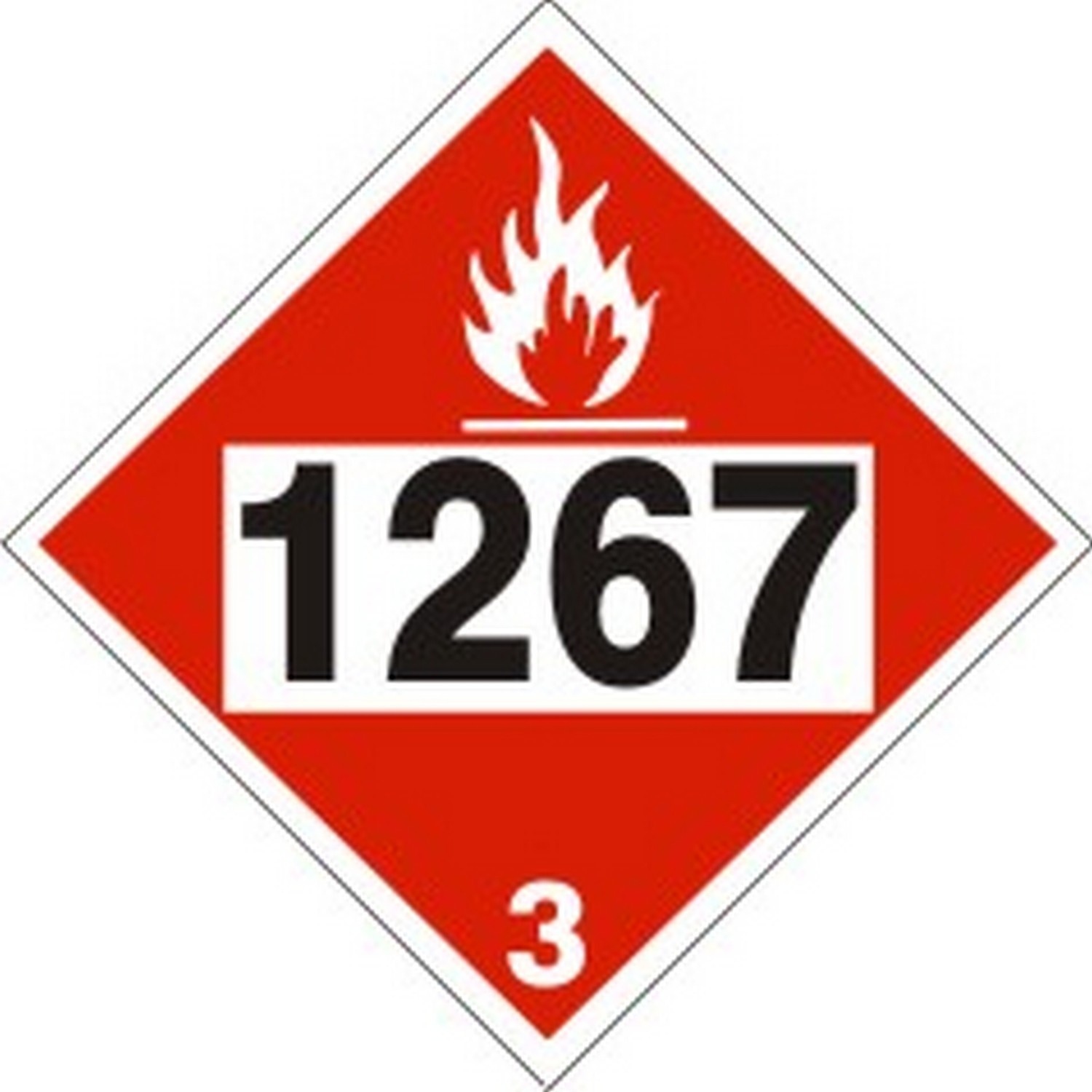 Safehouse Signs DOT-12671 1267 Petroleum Crude Oil - Class 3 Placard, 10.75, Aluminum (.040)