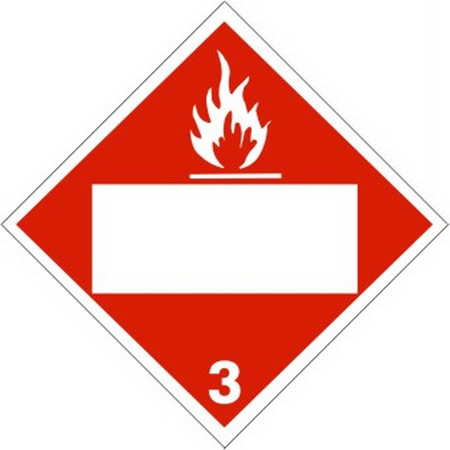 Safehouse Signs DOT-26794 Flame Picto Flammable Liquid Blank - Class 3 Placard, 10.75, Adhesive Vinyl