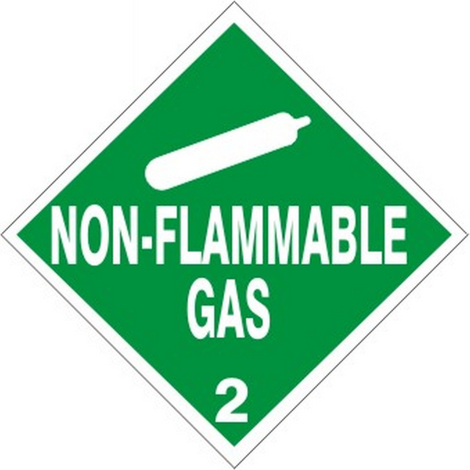 Safehouse Signs DOT-49369 Non-Flammable Gas - Class 2 Dot Placard, 10.75, Rigid Vinyl