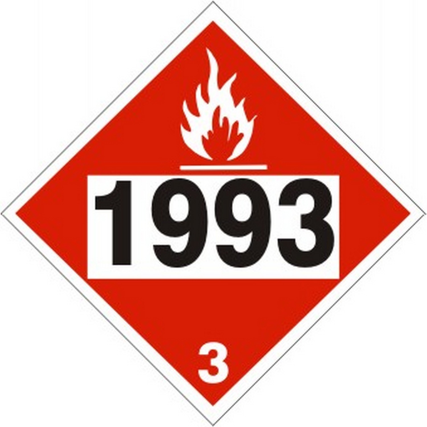 Safehouse Signs DOT-9675M 1993 Flammable Liquid, Combustible Liquid - Class 3 Placard, 10.75, Magnetic