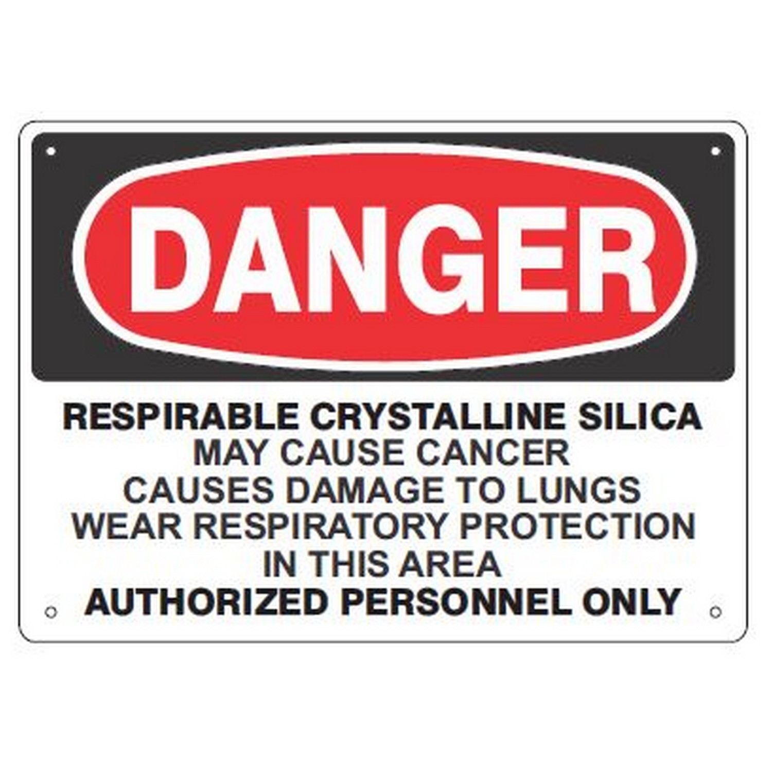 Safehouse Signs D-RCS33 Respirable Crystalline Silica May Cause Cancer - Silica Danger Sign, 10X14, Plastic (.040)