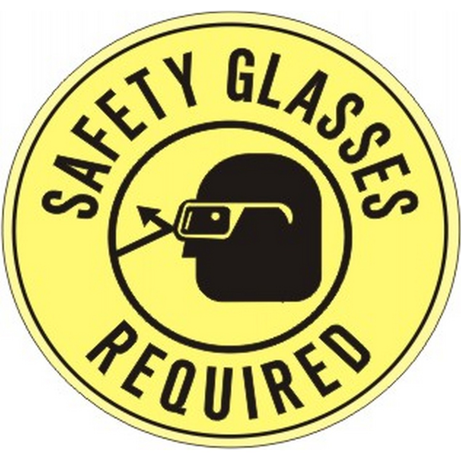 Safehouse Signs FD-15 Safety Glasses Required With Eye Protection Picto Floor Decal, 17, Anti-Slip