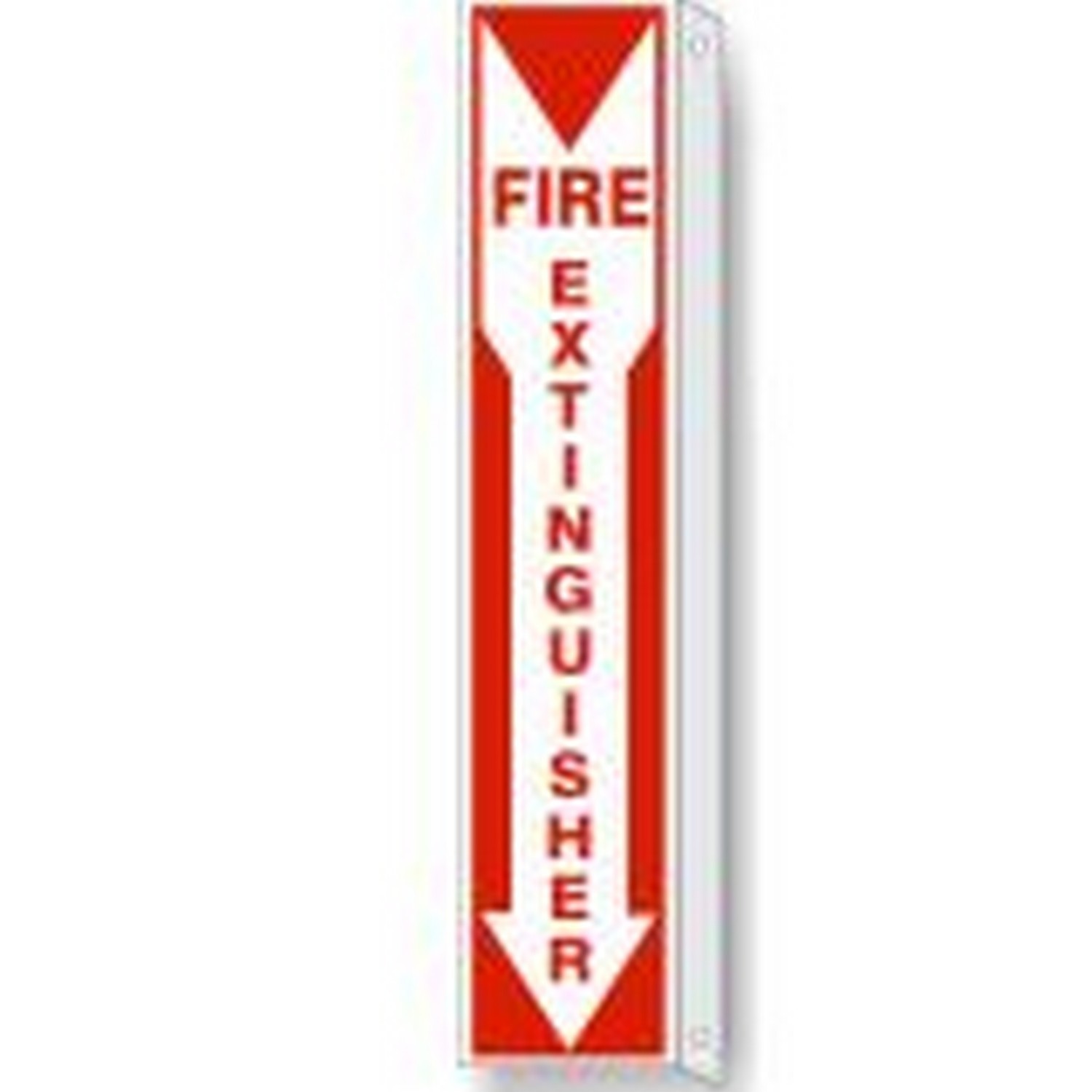Safehouse Signs FL-26313 Fire Extinguisher Wht/Red Down Arrow With  Flange, 20X4, Plastic (.040)