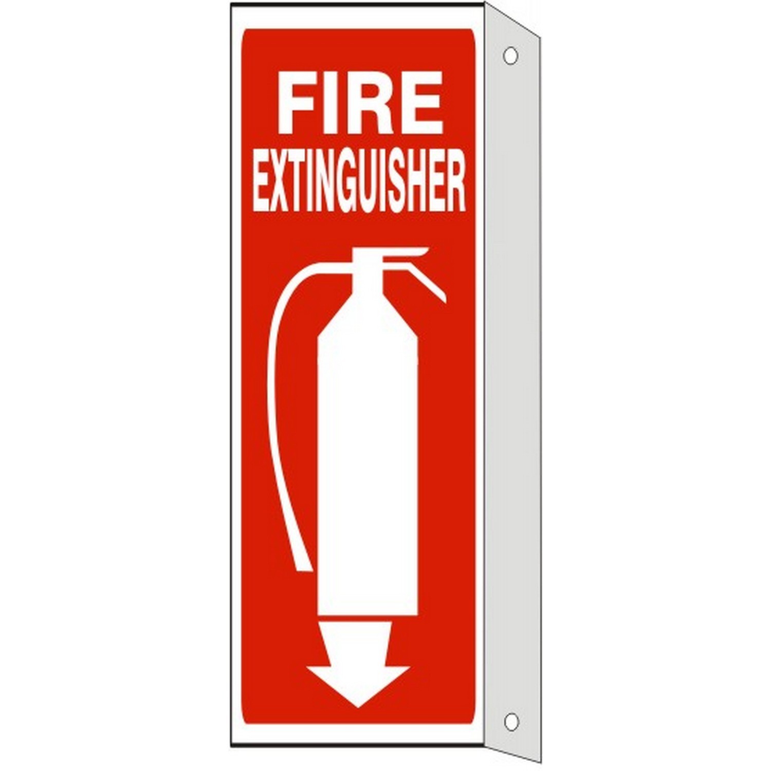 Safehouse Signs FL-44123 Fire Extinguisher With  Picto & Down Arrow With Flange, 12X4, Plastic (.040)