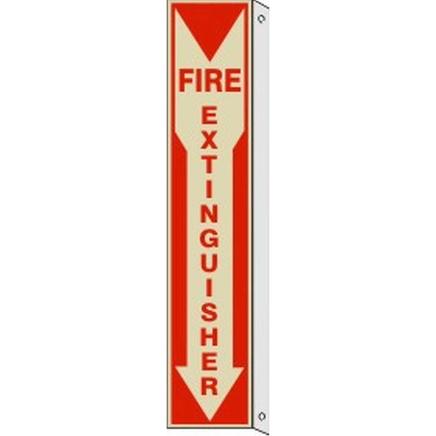 Safehouse Signs FLGL-26313 Fire Extinguisher Wht/Red Down Arrow With  Flange Glow, 20X4, Plastic Glow