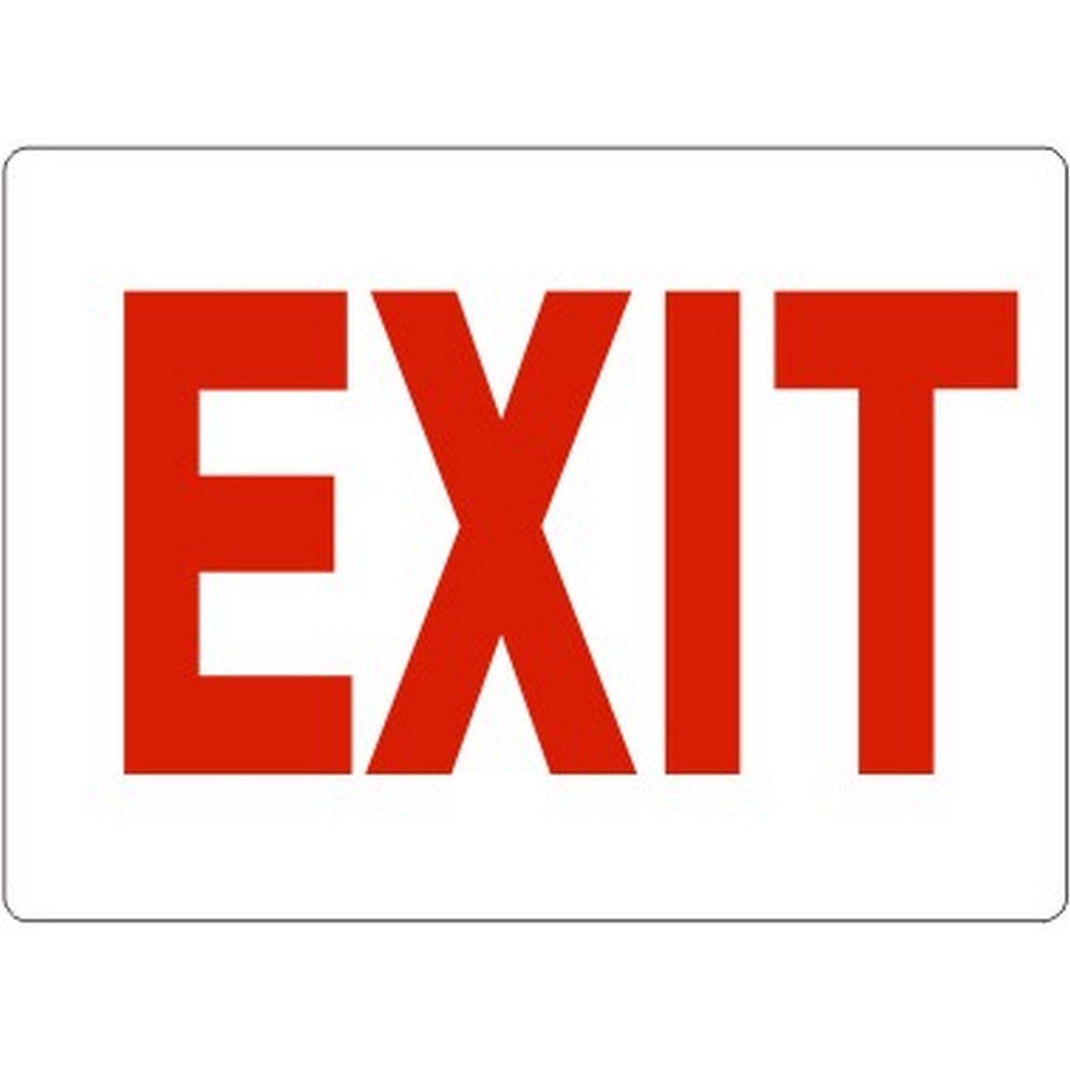 Safehouse Signs G-168123 Exit Sign- Red On White, 7X10, Plastic (.040)
