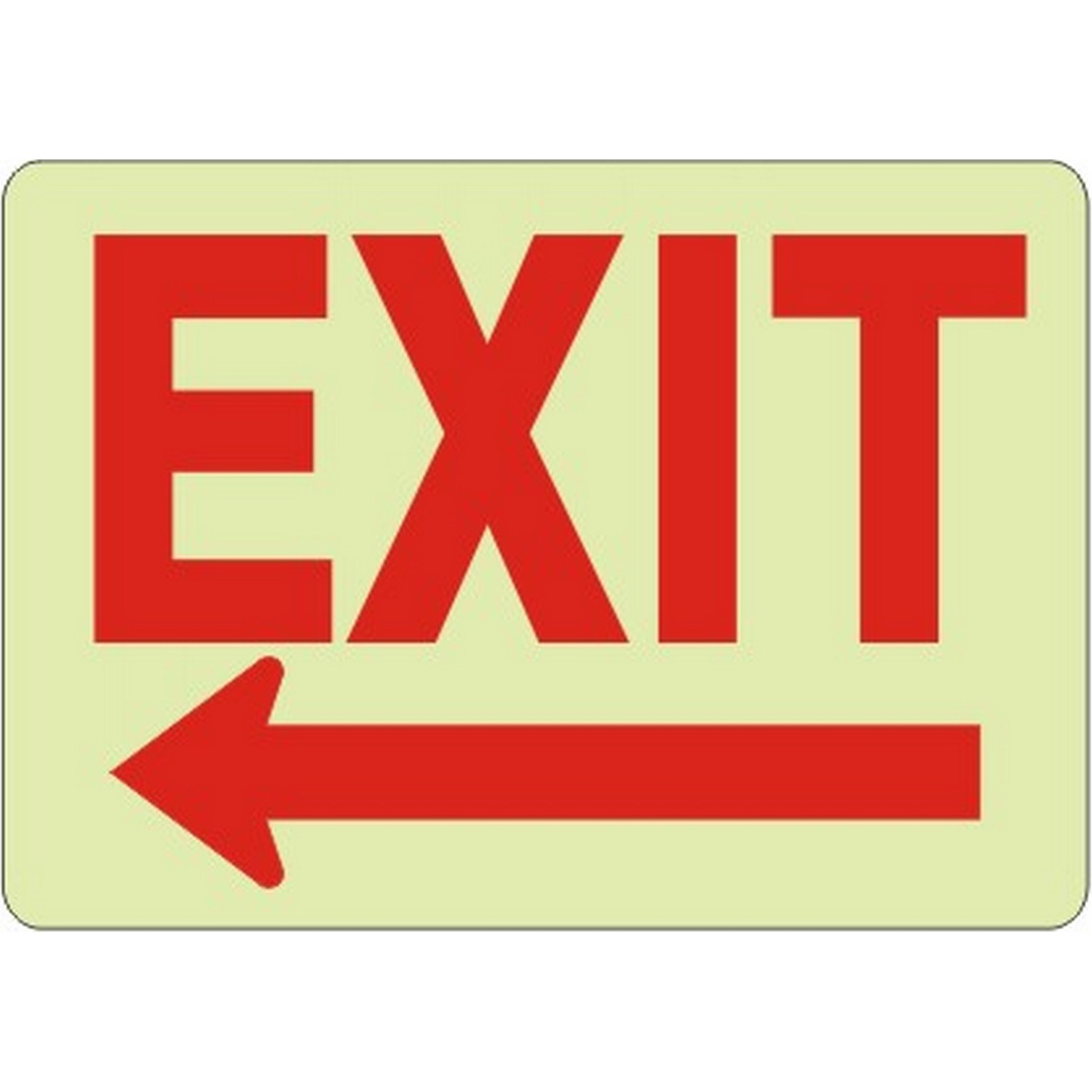 Safehouse Signs GL-169421 Glow Exit Left Arrow Sign, 7X10, Aluminum Glow