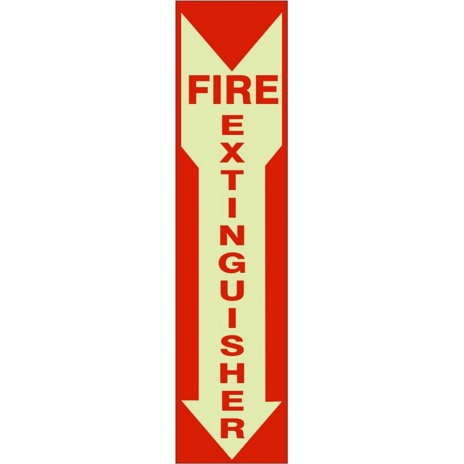 Safehouse Signs GL-26314 Fire Extinguisher Glow On Down Arrow, 4X20, Glow Self-Adhesive